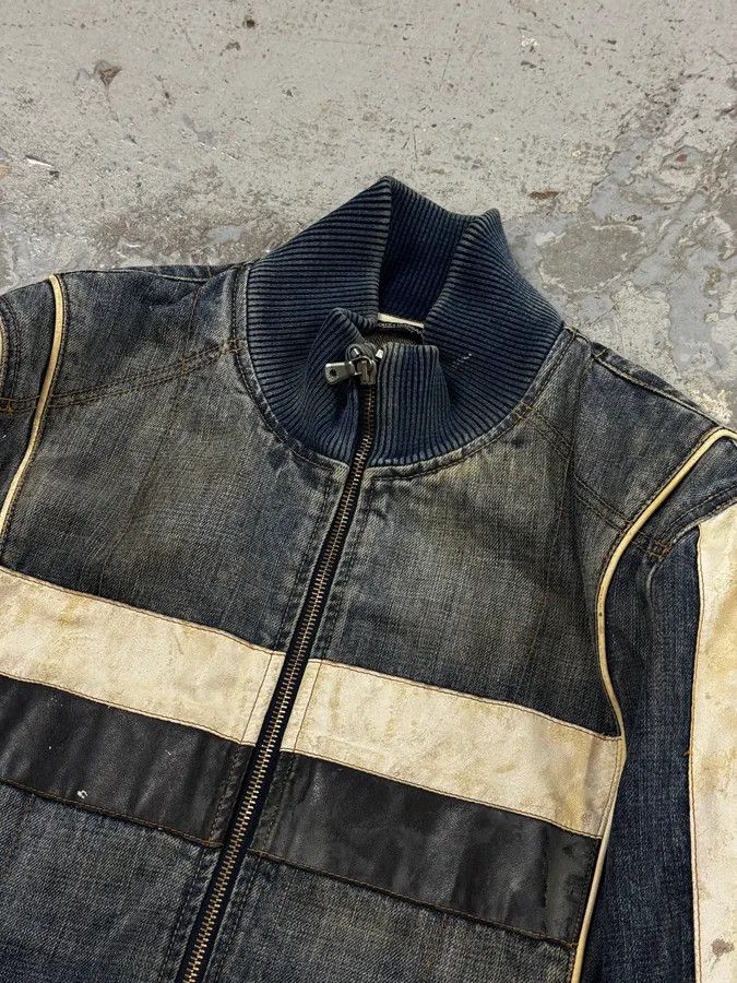 Dolce & Gabbana AW2005 Dolce & Gabbana Navy Hybrid Leather & Denim Jacket Size US M / EU 48-50 / 2 - 5 Thumbnail