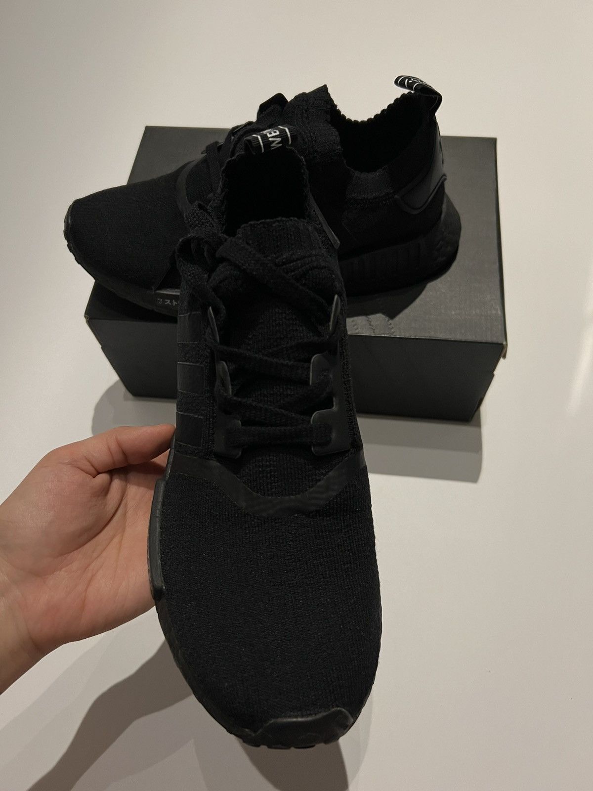 Adidas *EXCLUSIVE* Adidas NMD R1 PK Japan Triple Black Sneakers Size US 8.5 / EU 41-42 - 15 Thumbnail