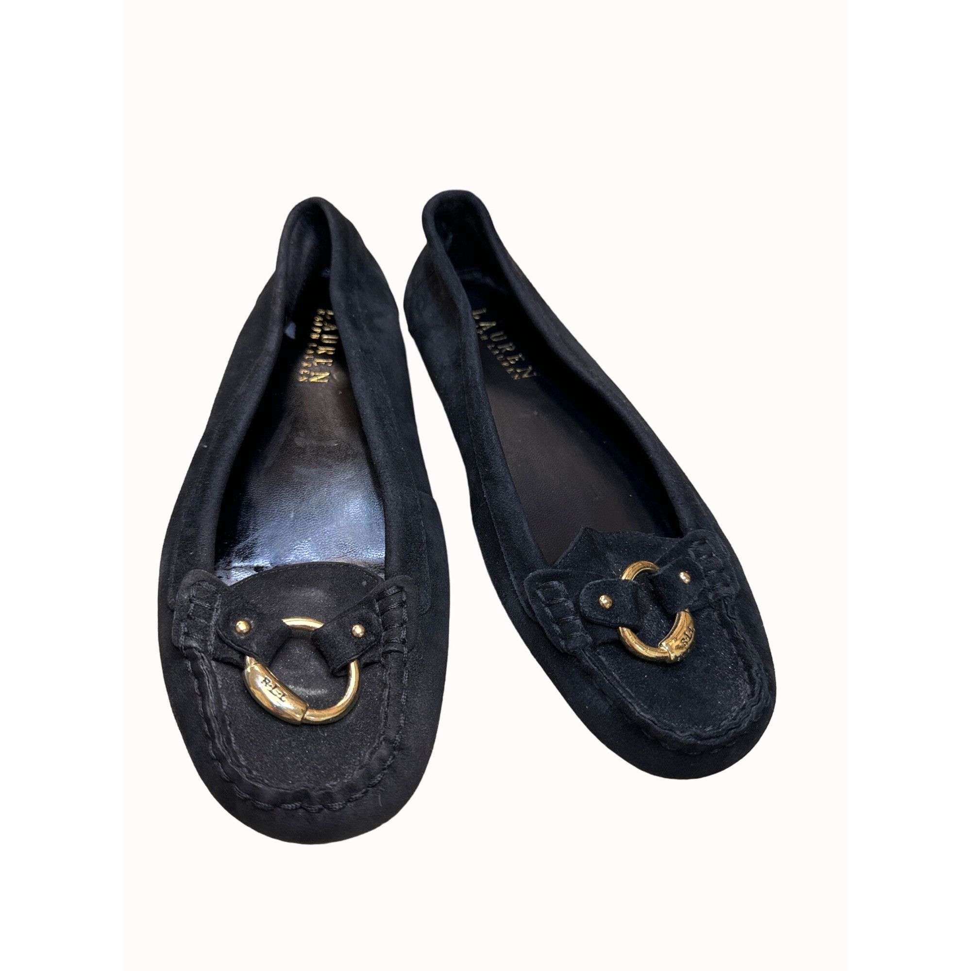 Lauren Ralph Lauren Lauren Ralph Lauren women’s black suede leather shoes flats Size US 7 / IT 37 - 1 Thumbnail