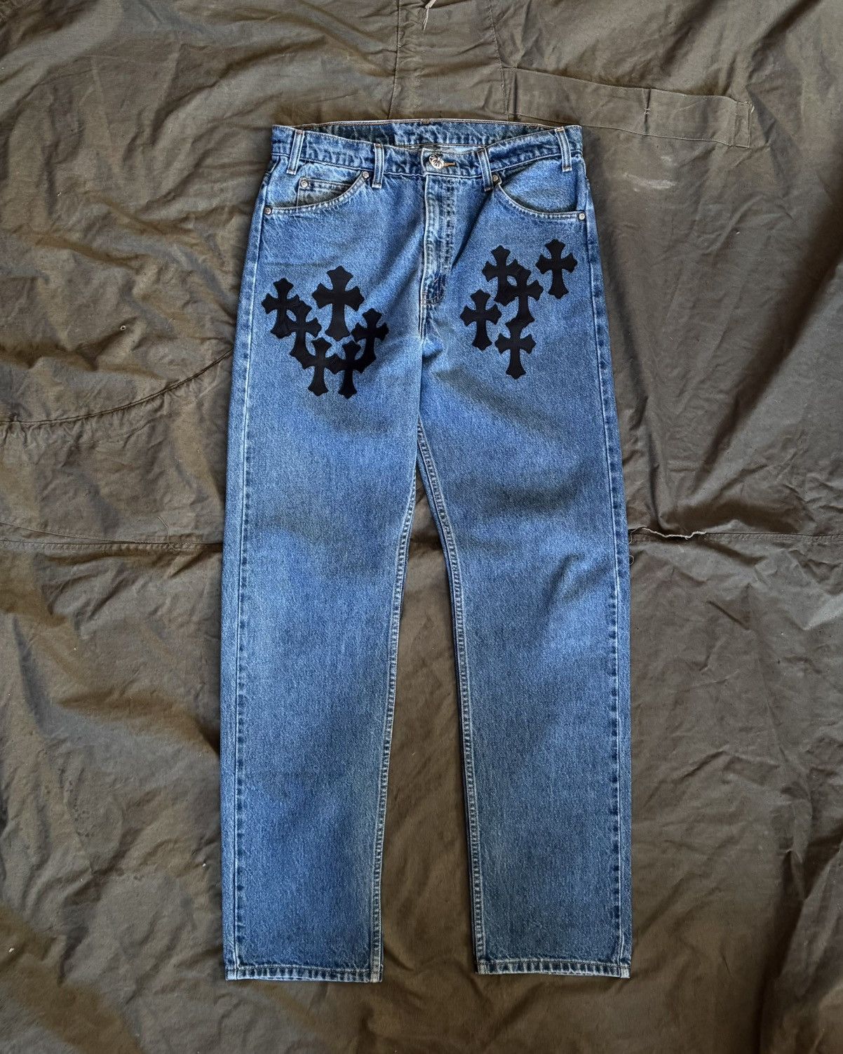 Chrome Hearts × Levi's Chrome Hearts Levi’s Cross Patch Jeans Size US 32 / EU 48 - 1 Thumbnail