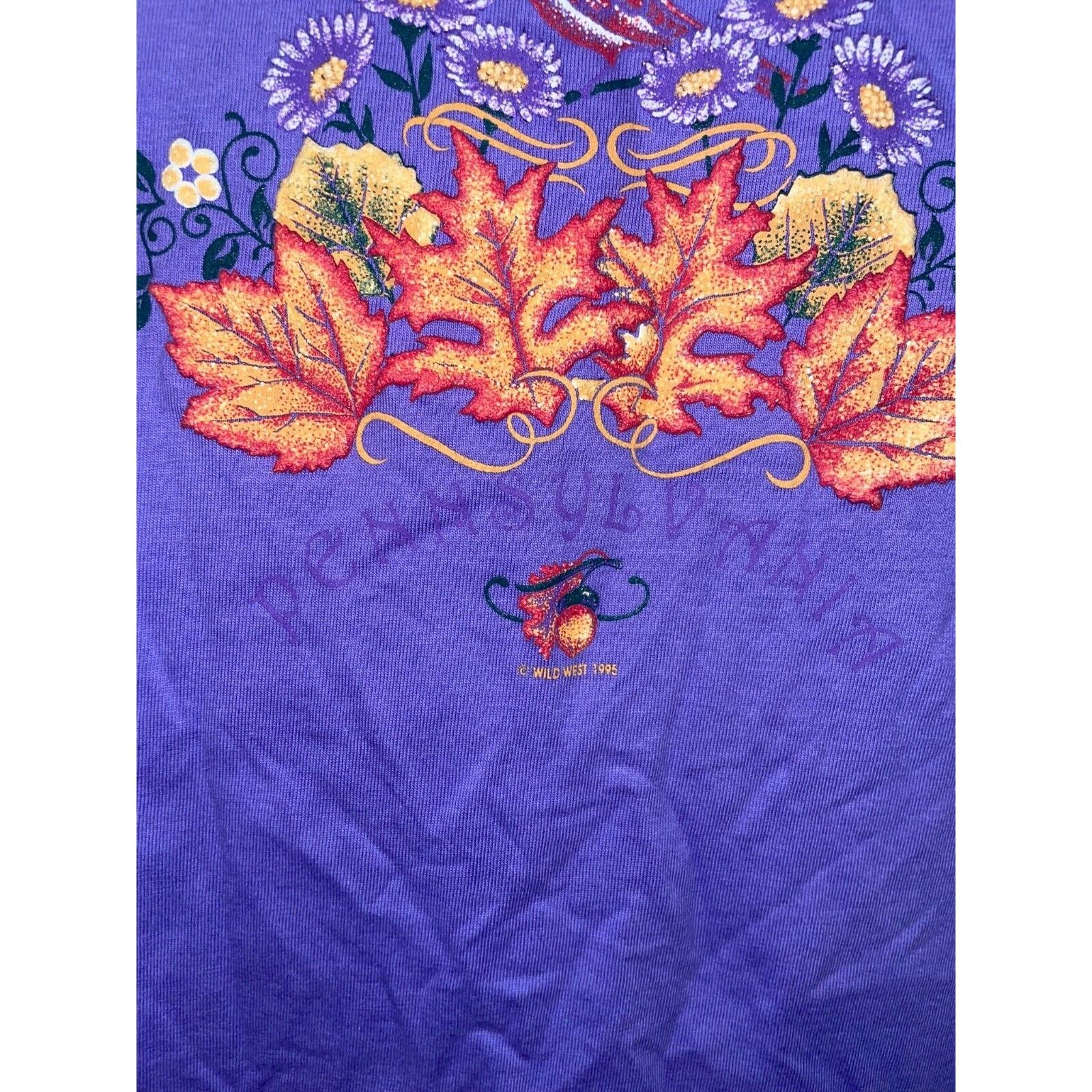 Jerzees Vintage Pennsylvania Fall Shirt Autumn Leaves Leaf Tee VTG M Size US M / EU 48-50 / 2 - 5 Thumbnail