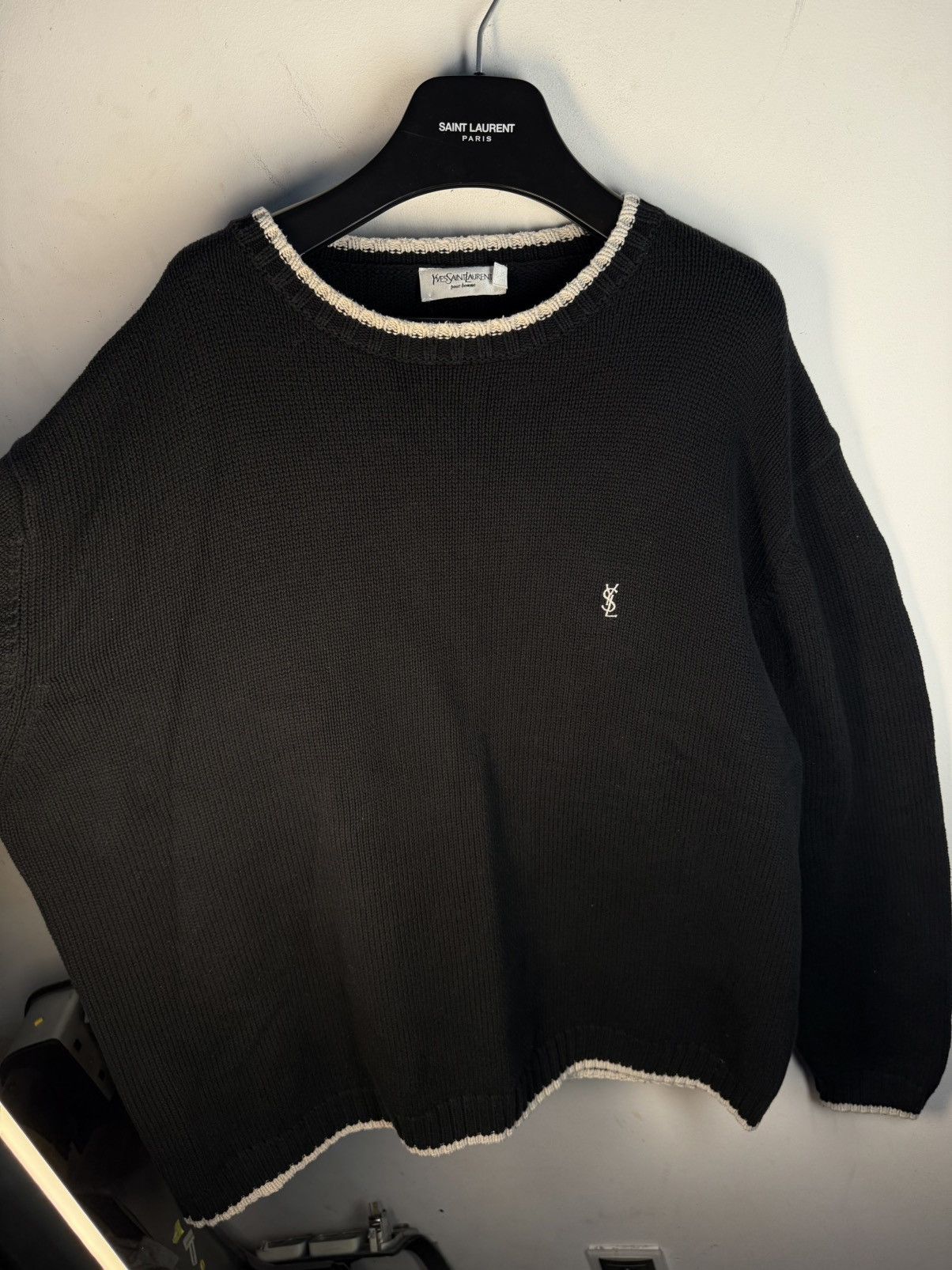 Yves Saint Laurent Black YSL Sweater Knit Size US XXL / EU 58 / 5 - 11 Thumbnail