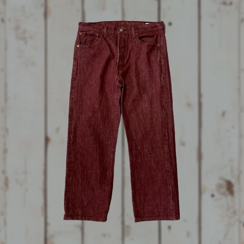 Levi's VINTAGE Levi's 501 Jeans Button Fly 34x34 Measure 32x27 White Oak Cone Red Denim Mens Jeans Regular 5-Pocket Denim Cotton Mens Red Jeans Size US 32 / EU 48 - 1 Thumbnail
