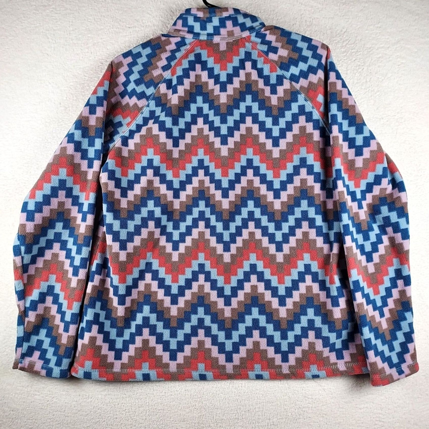 Eddie Bauer Eddie Bauer Women’s L Multicolor Fleece ¼-Zip Pullover Zigzag Print Outdoor Colorful Size L / US 10 / IT 46 - 2 Thumbnail
