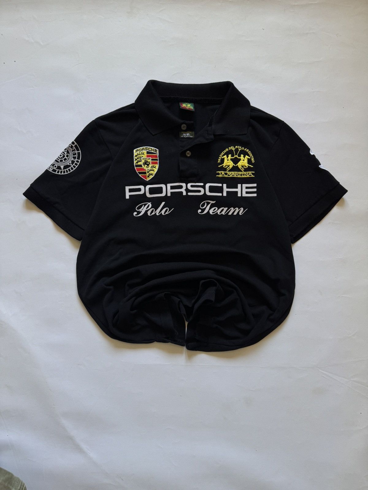 La Martina × Porsche Design Vintage Y2K La Martina Porsche Big Logo Polo Shirt Size US L / EU 52-54 / 3 - 3 Thumbnail
