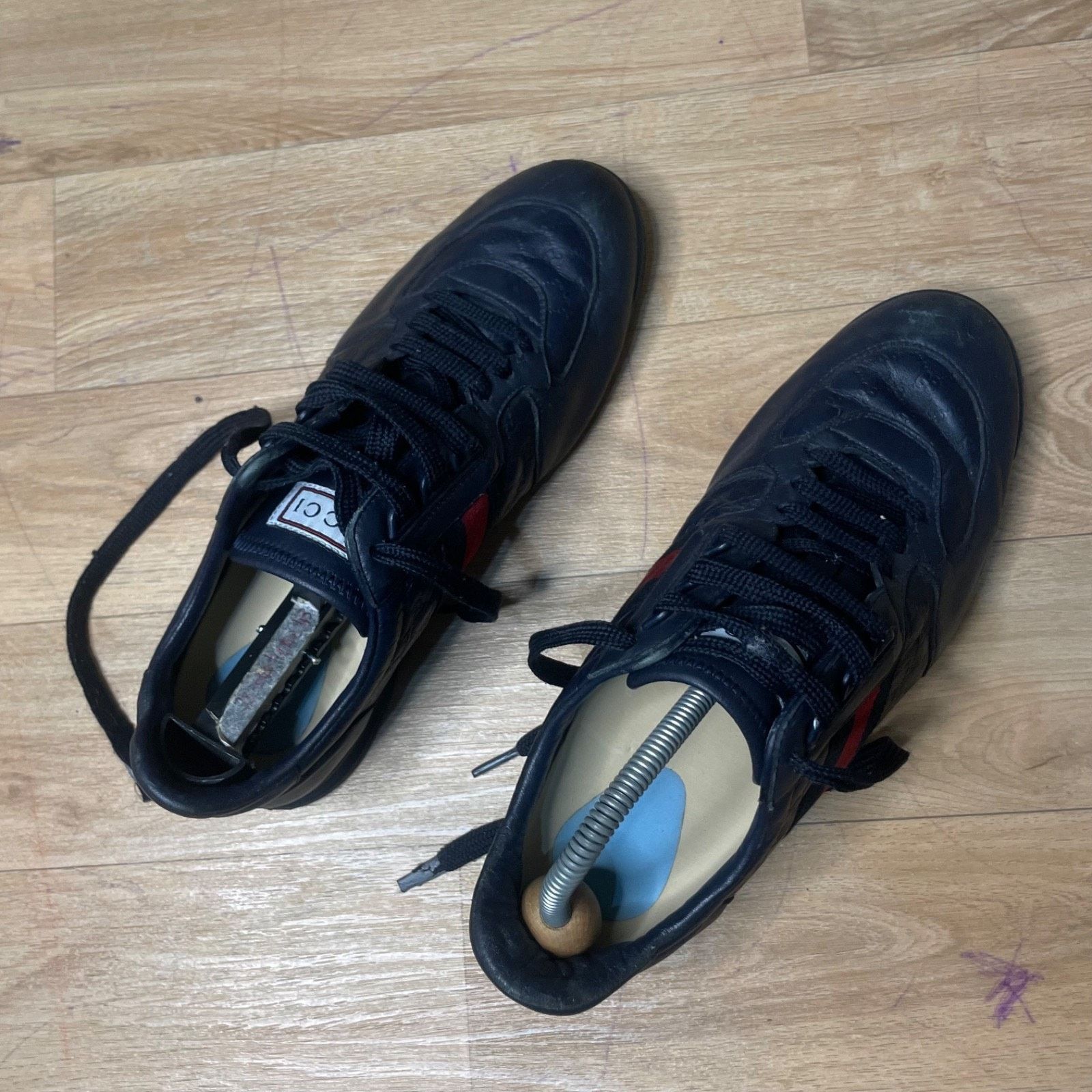 Gucci GUCCI Sneakers Guccissima blue navy Leather low Top Monogram Size US 9 / EU 42 - 4 Thumbnail
