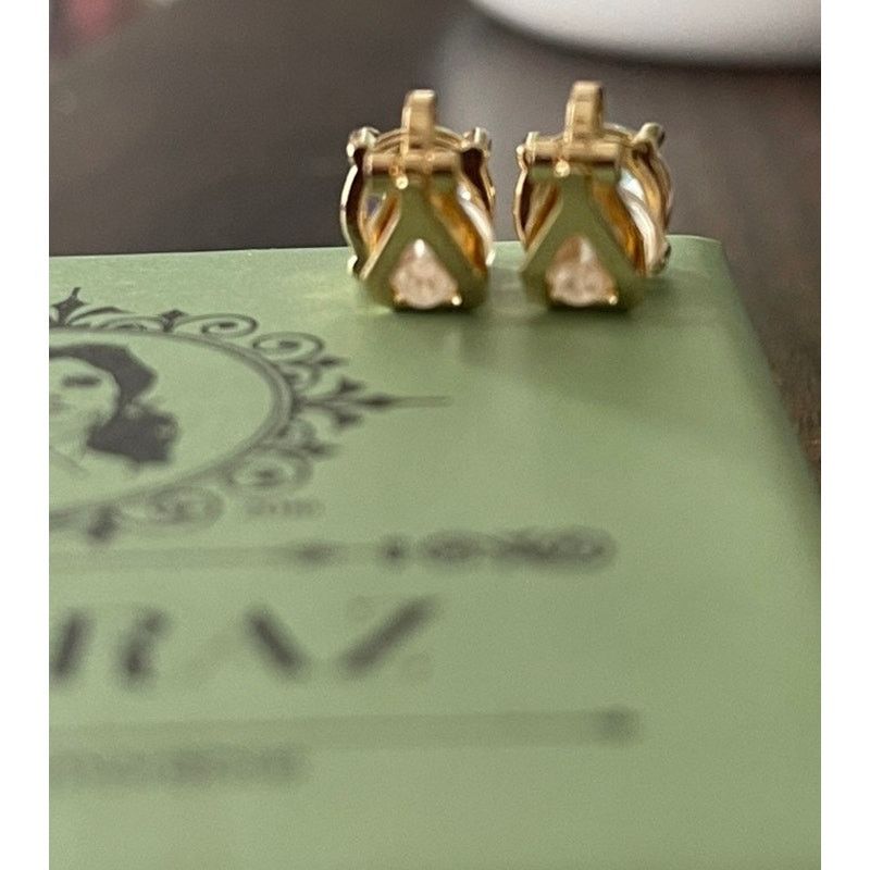 Unknown London Thunaraz 14K Zirconia Gold Clip On Earrings Hypoallergenic Size ONE SIZE - 4 Thumbnail
