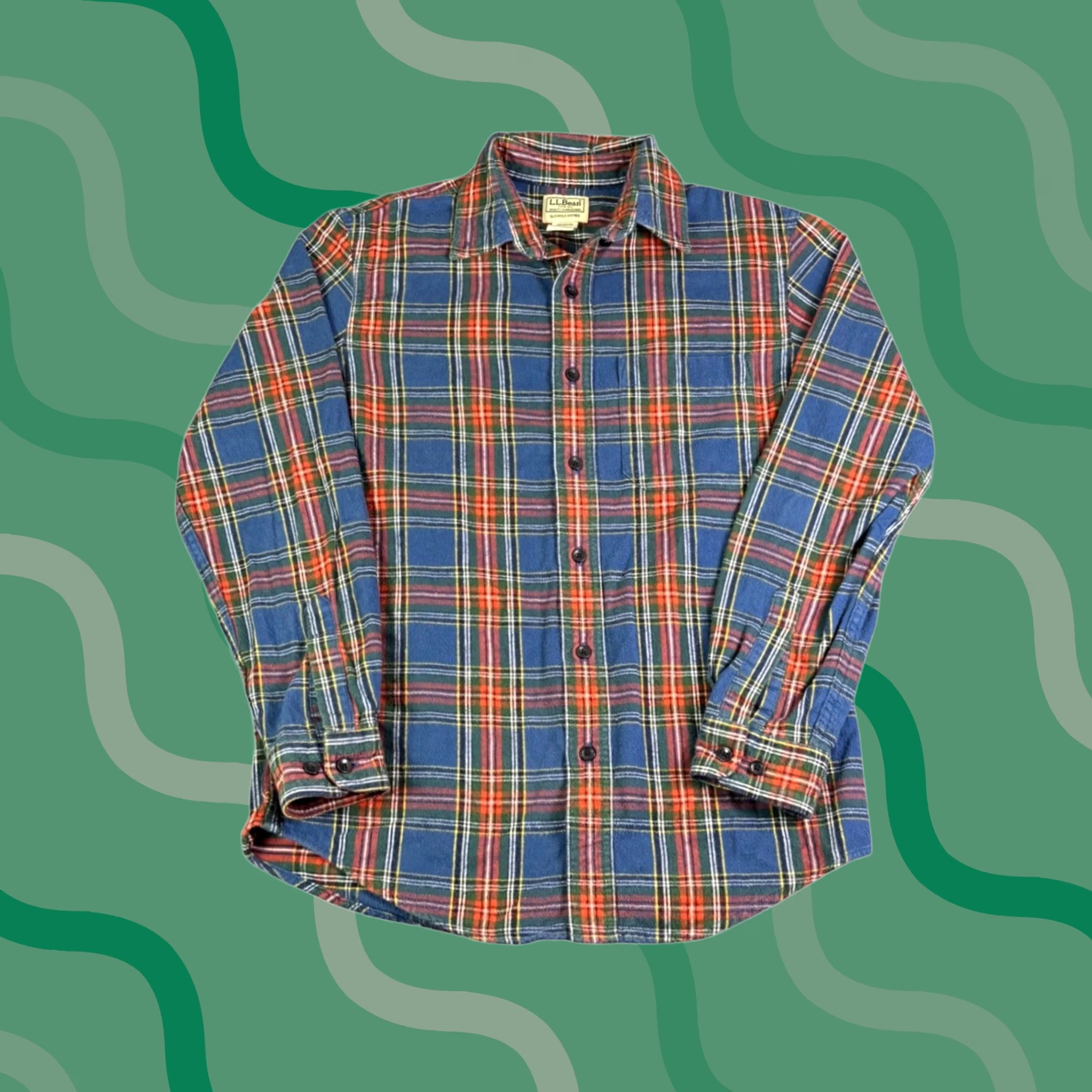 Vintage LL Bean Flannel Shirt Long Sleeve Plaid Blue Red Green Cotton Slightly Fitted Casual Workwear Mens Small Button-Up Size US S / EU 44-46 / 1 - 1 Thumbnail