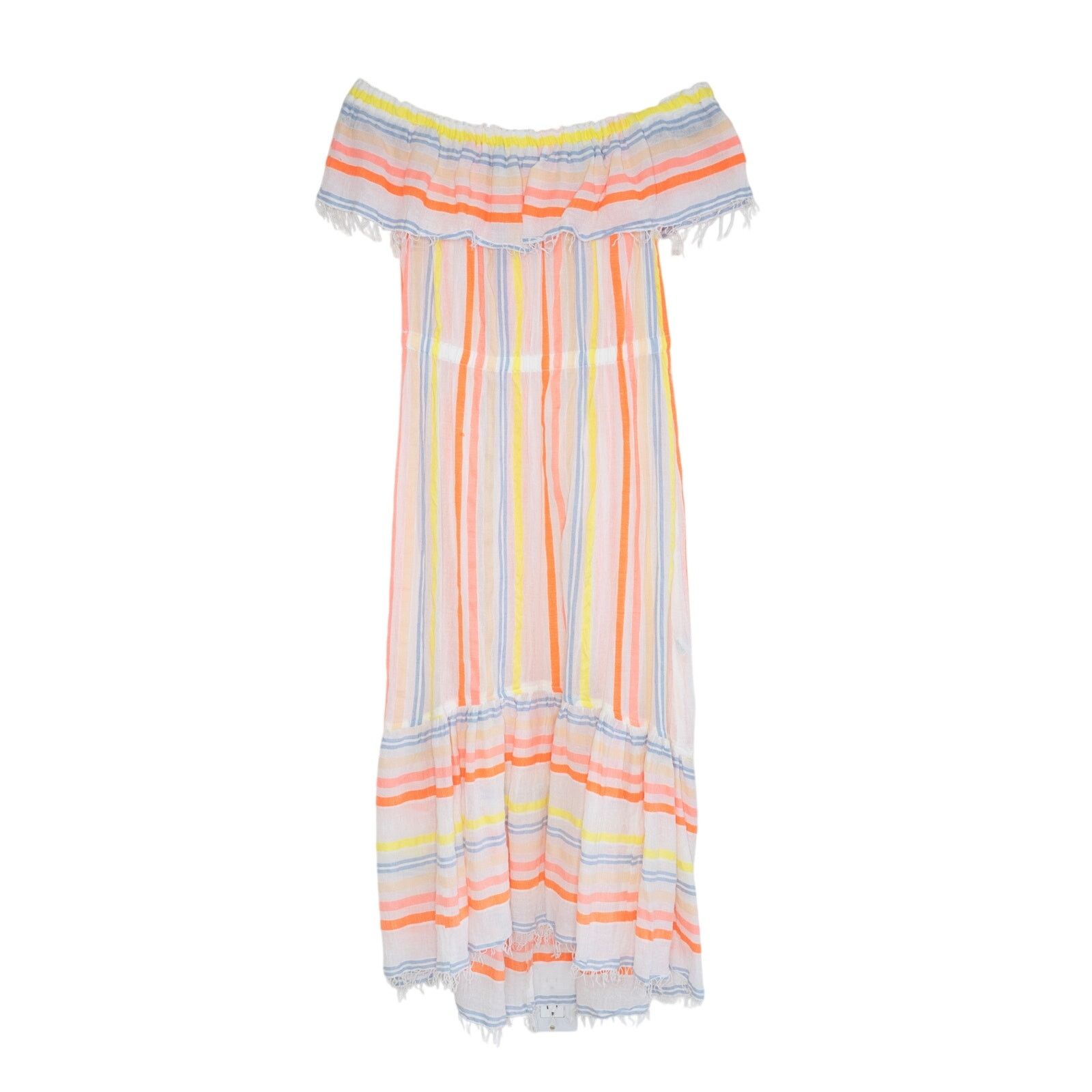 lemlem Lemlem Mokati Beach Dress Stripes Lemon Zest Size L / US 10 / IT 46 - 2 Thumbnail