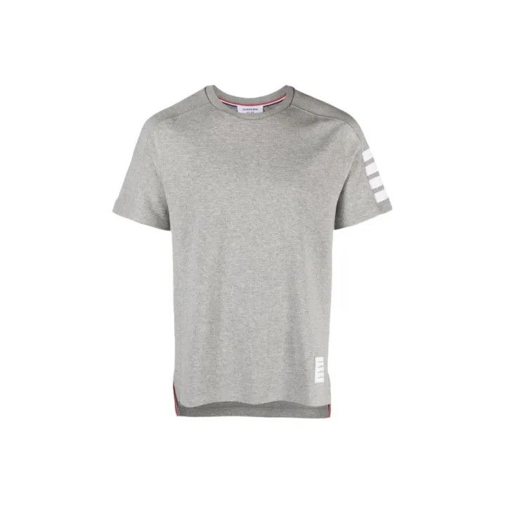 Thom Browne Thom Browne Gray Striped Crewneck Short Sleeve T-Shirt Size US S / EU 44-46 / 1 - 1 Thumbnail