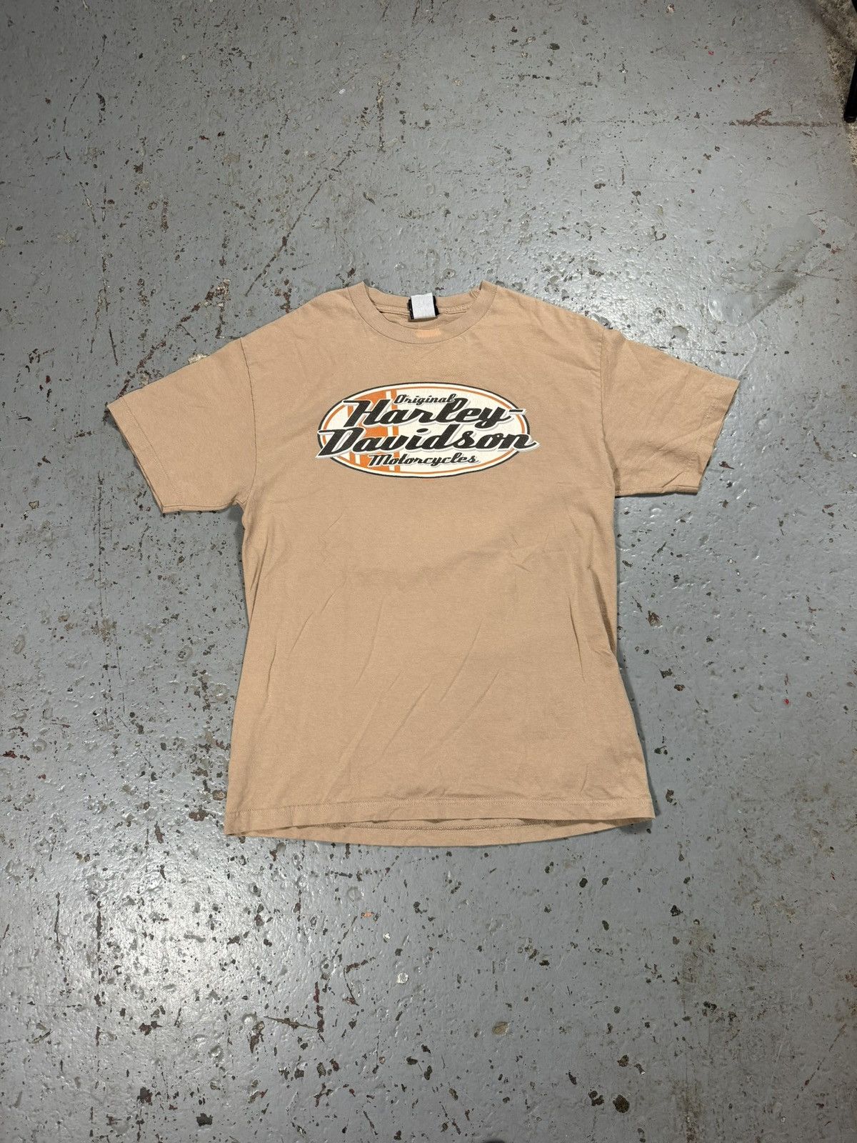 Harley Davidson Vintage Harley Davidson Flame Cream Tee Size US L / EU 52-54 / 3 - 4 Thumbnail
