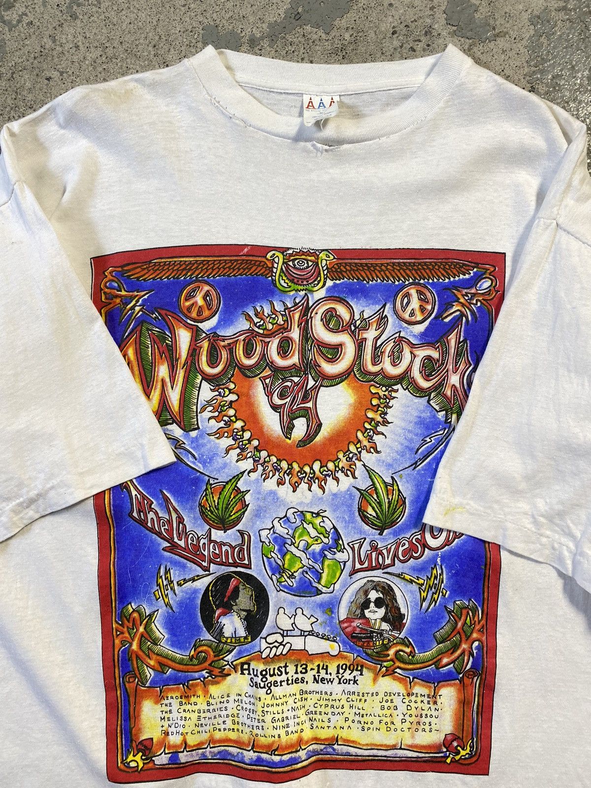 Band Tees × Vintage Vintage Woodstock 94 band tee Janis Joplin Size US XL / EU 56 / 4 - 5 Thumbnail