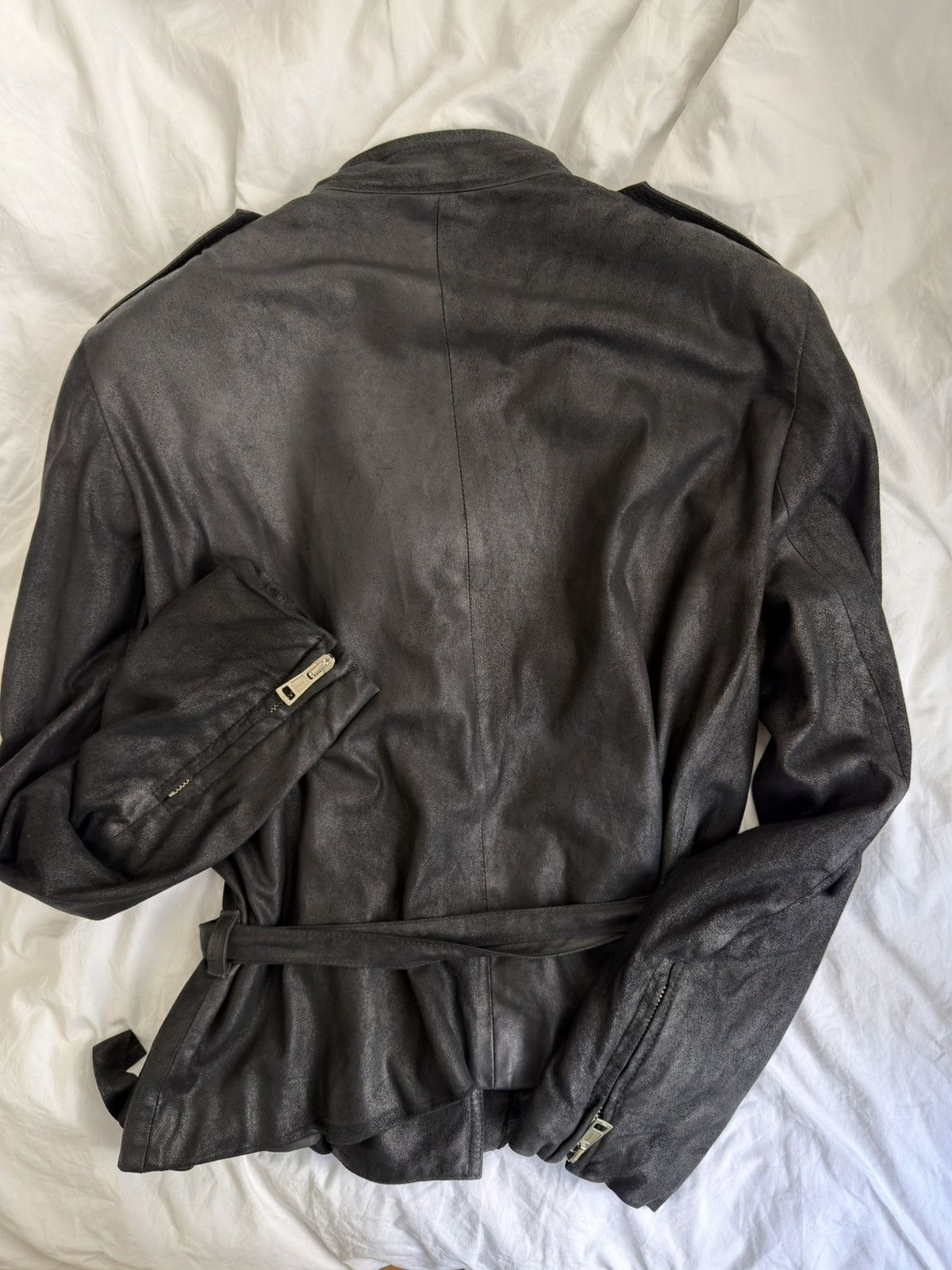 Ann Demeulemeester Ann D Leather Jacket with waist tie Size XL / US 12-14 / IT 48-50 - 2 Thumbnail