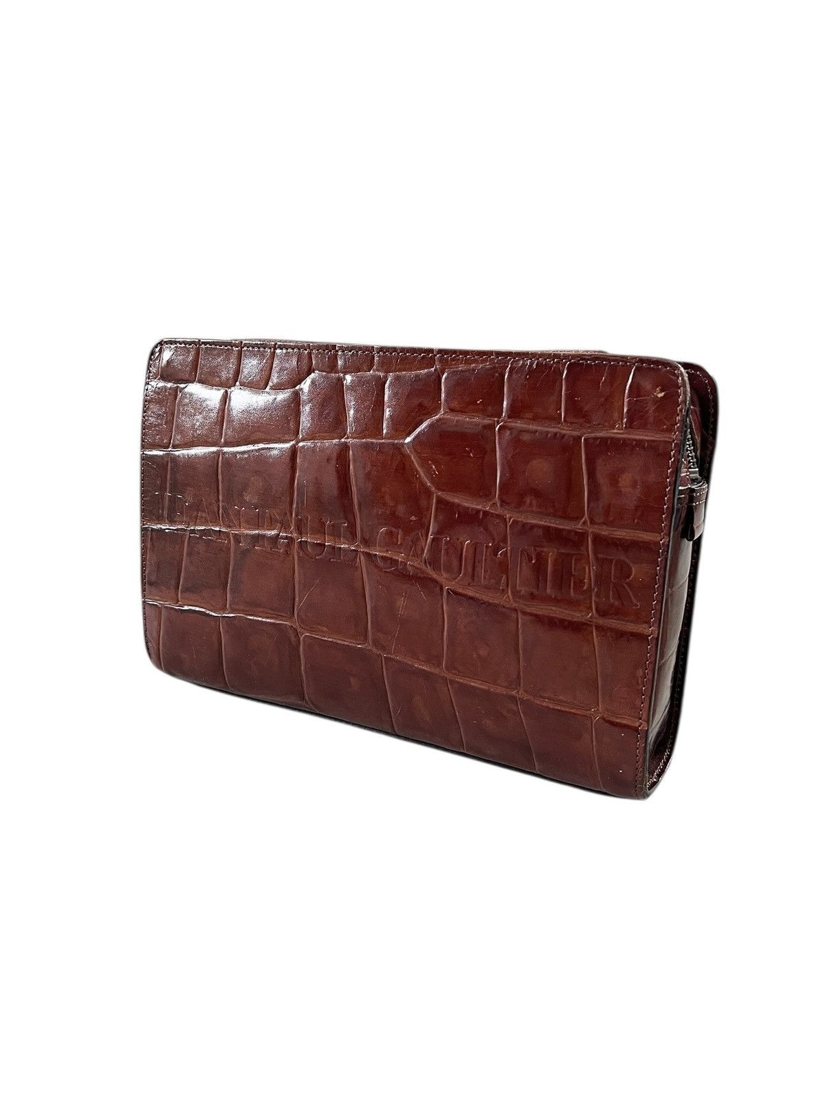 Jean Paul Gaultier 1990s JPG Homme Croc Pattern Leather Clutch Bag Size ONE SIZE - 1 Thumbnail