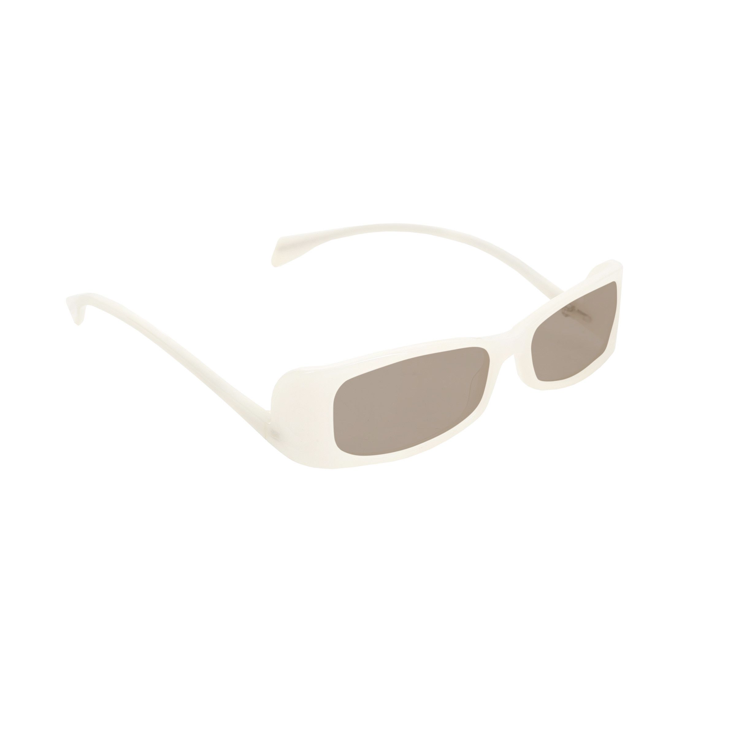Alexander McQueen Alexander McQueen '90s Milky White Flat Sunglasses Size ONE SIZE - 1 Thumbnail