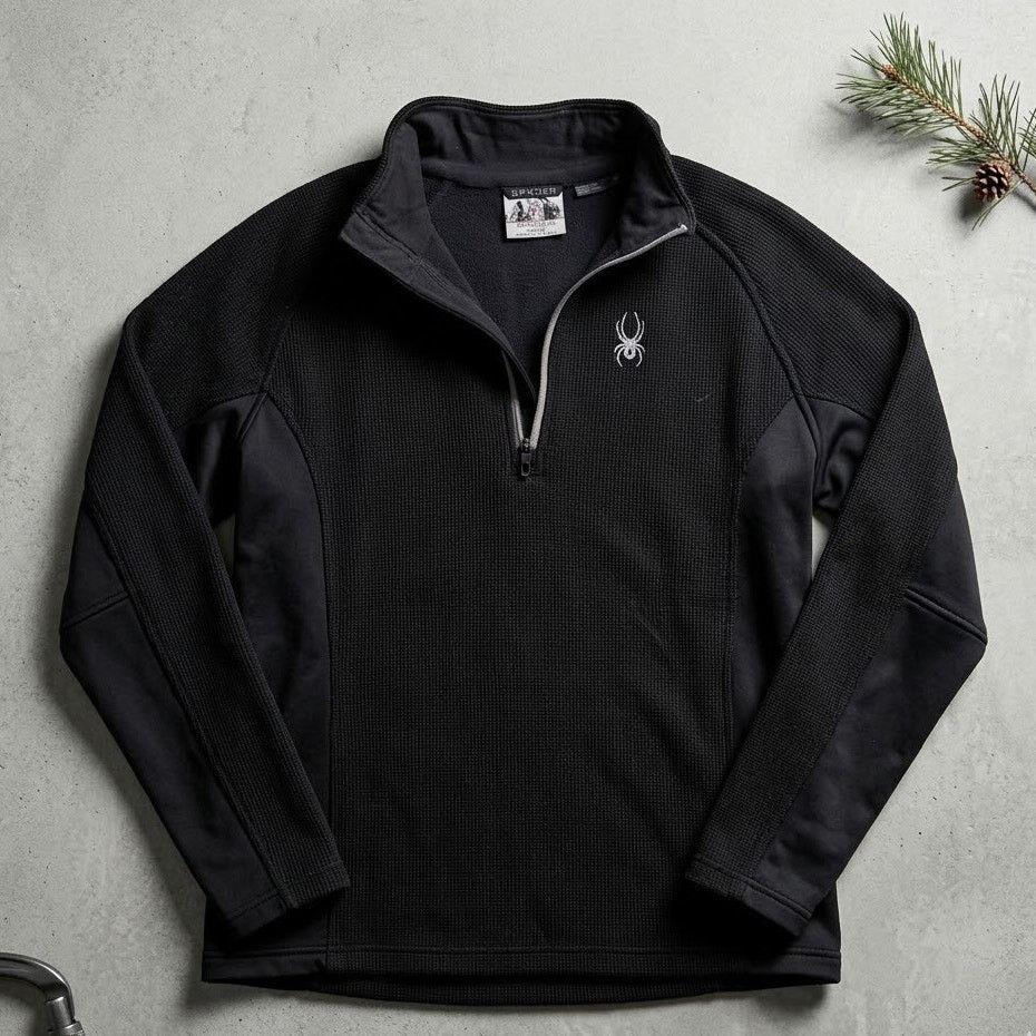 Spyder Spyder Core Sweater Men's Large Black 1/4 Zip Pullover Fleec Size US L / EU 52-54 / 3 - 1 Thumbnail