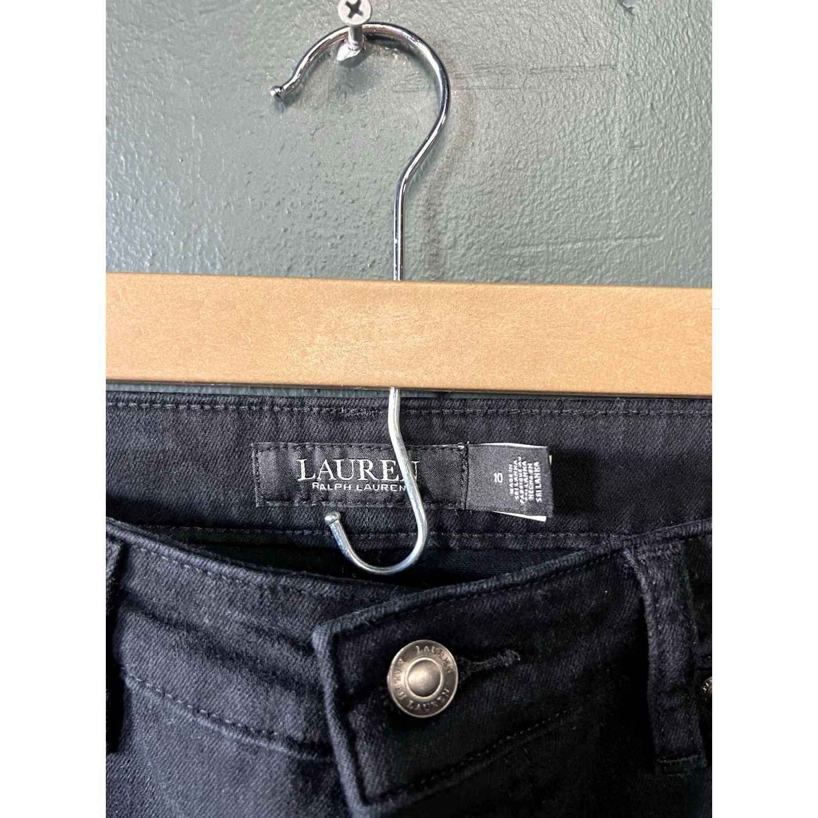 Ralph Lauren Lauren Ralph Lauren Jeans Womens Black Straight Leg Denim Size 10 Regular Inseam 27 in Size 32" / US 10 / IT 46 - 3 Thumbnail