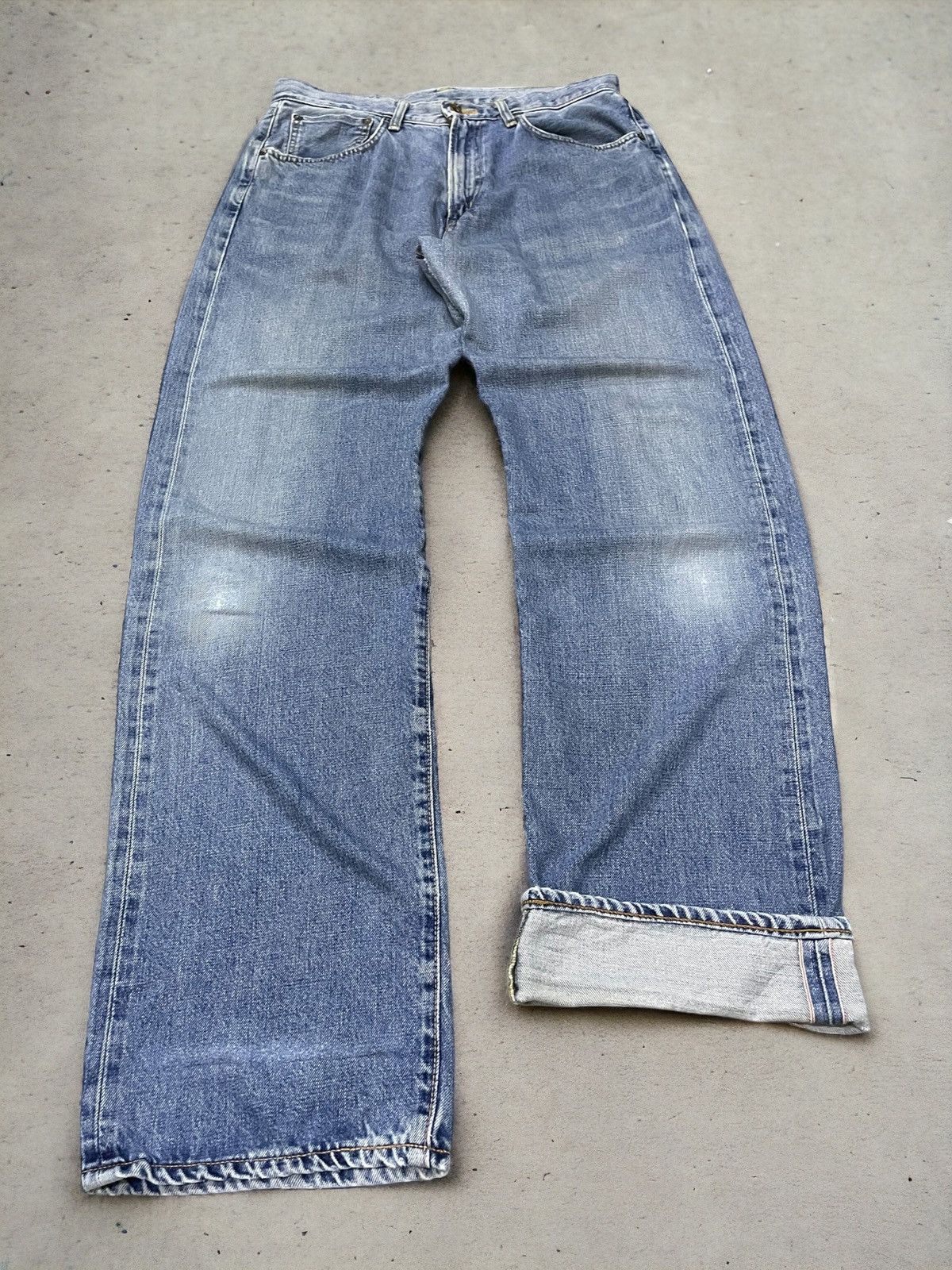 Edwin × Vintage Vintage OG Edwin 505 Loose Baggy Selvedge Jeans Size US 32 / EU 48 - 1 Thumbnail