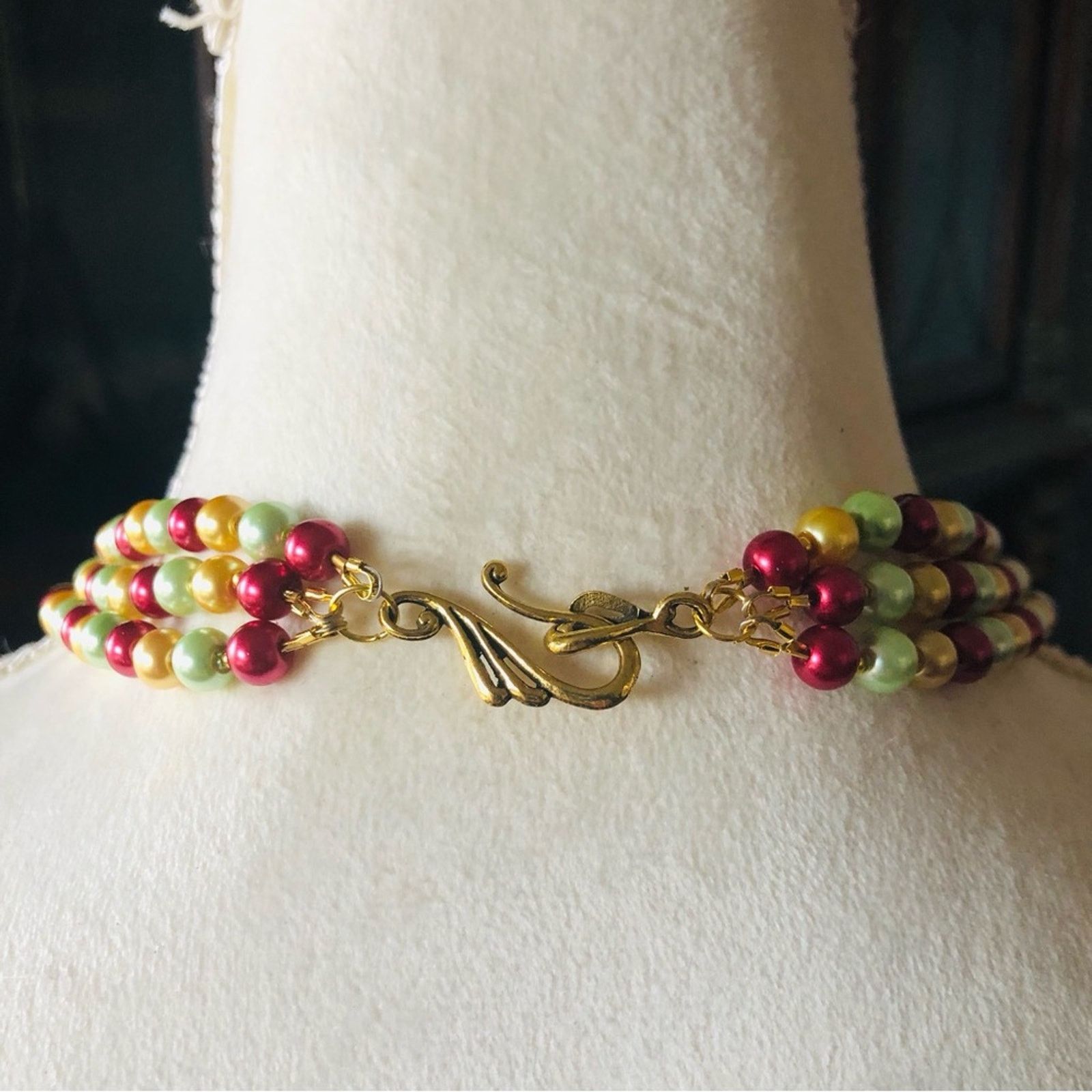 Handmade Handcrafted repurpose large amulet pendant Pearl necklace Size ONE SIZE - 8 Thumbnail