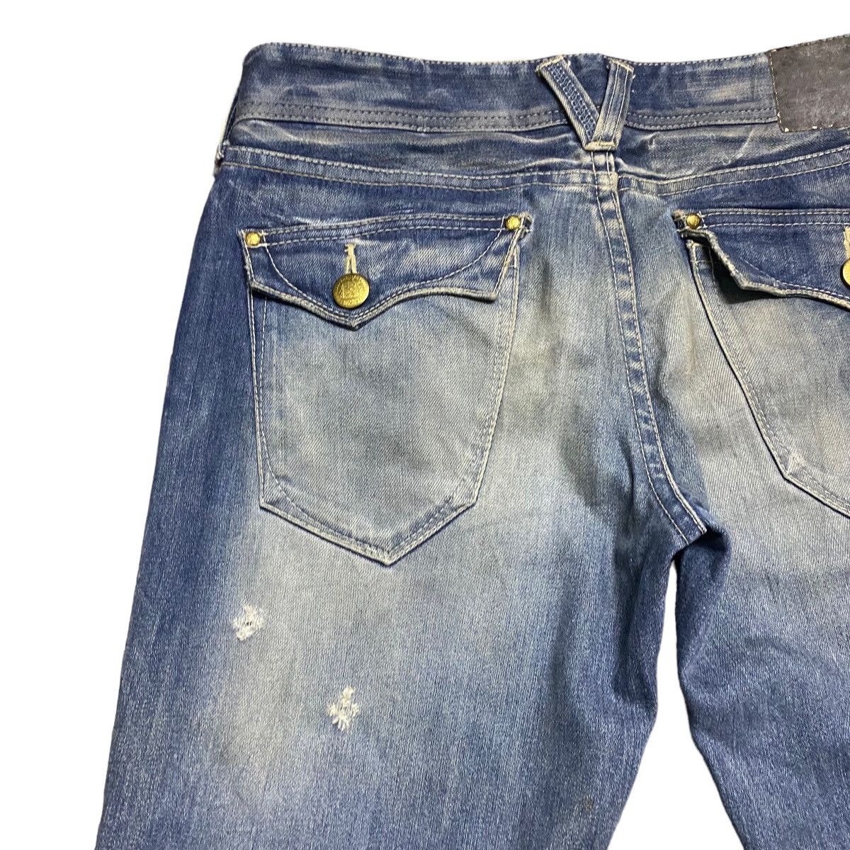 Vanquish Vanquish Gold Mudwash Denim Flare Jeans Size US 30 / EU 46 - 13 Thumbnail