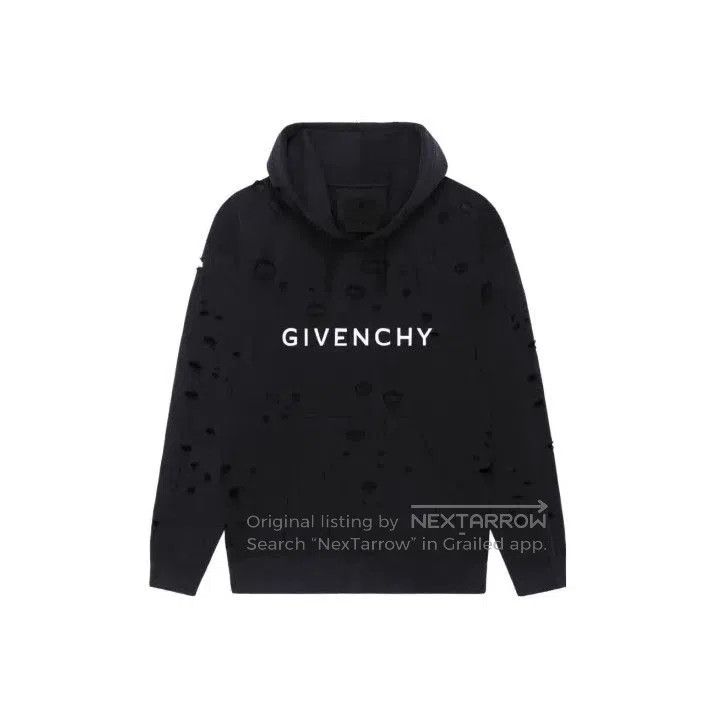 Givenchy Givenchy SS23 Logo Distressed Drawstring Hoodie. Size US XS / EU 42 / 0 - 1 Thumbnail