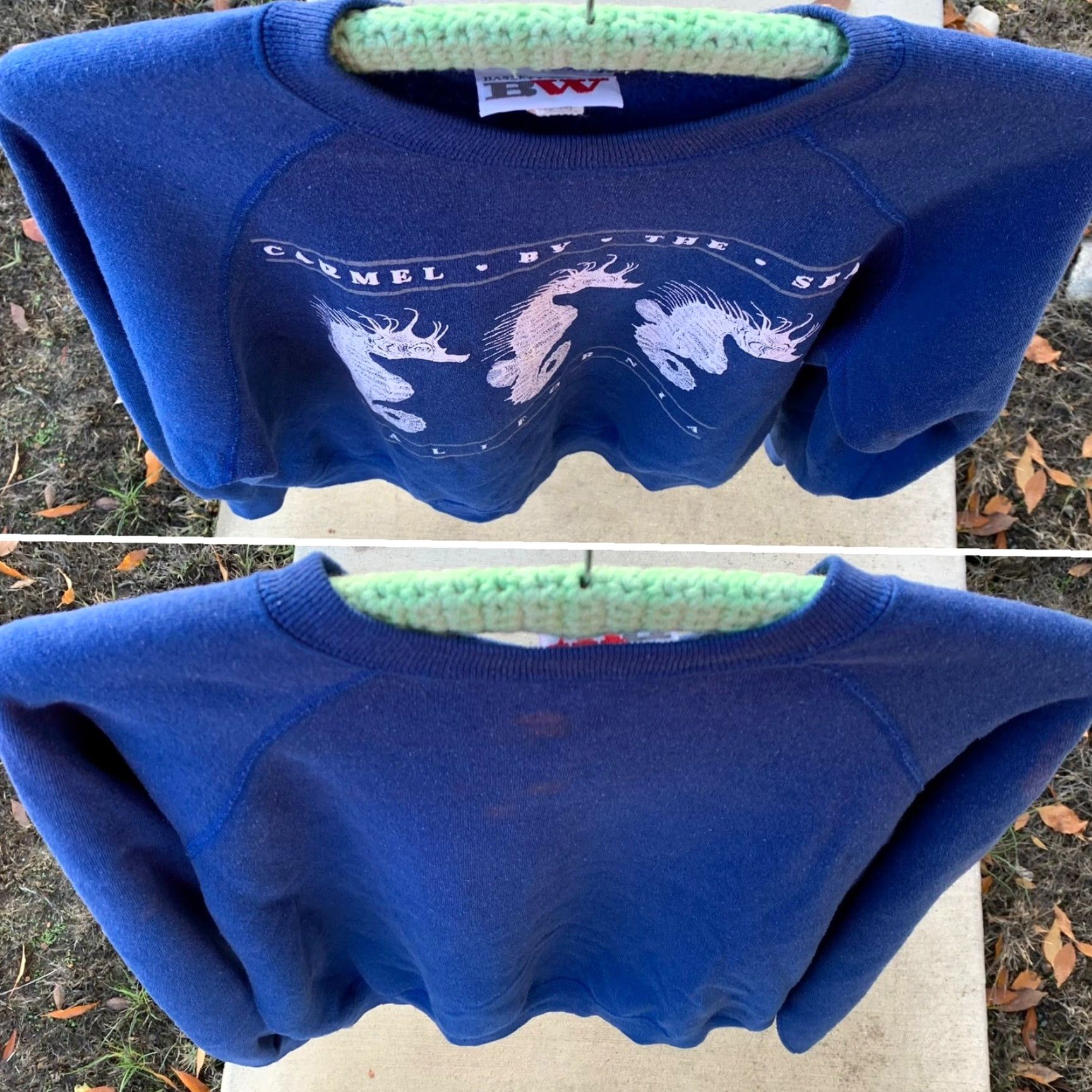 Vintage VINTAGE Bassett-Walker seahorse graphics Raglan Sweatshirt XL Men Blue Graphic Print Raglan Seahorse California Pacific Coast Seaside 90s? Size US XL / EU 56 / 4 - 7 Thumbnail