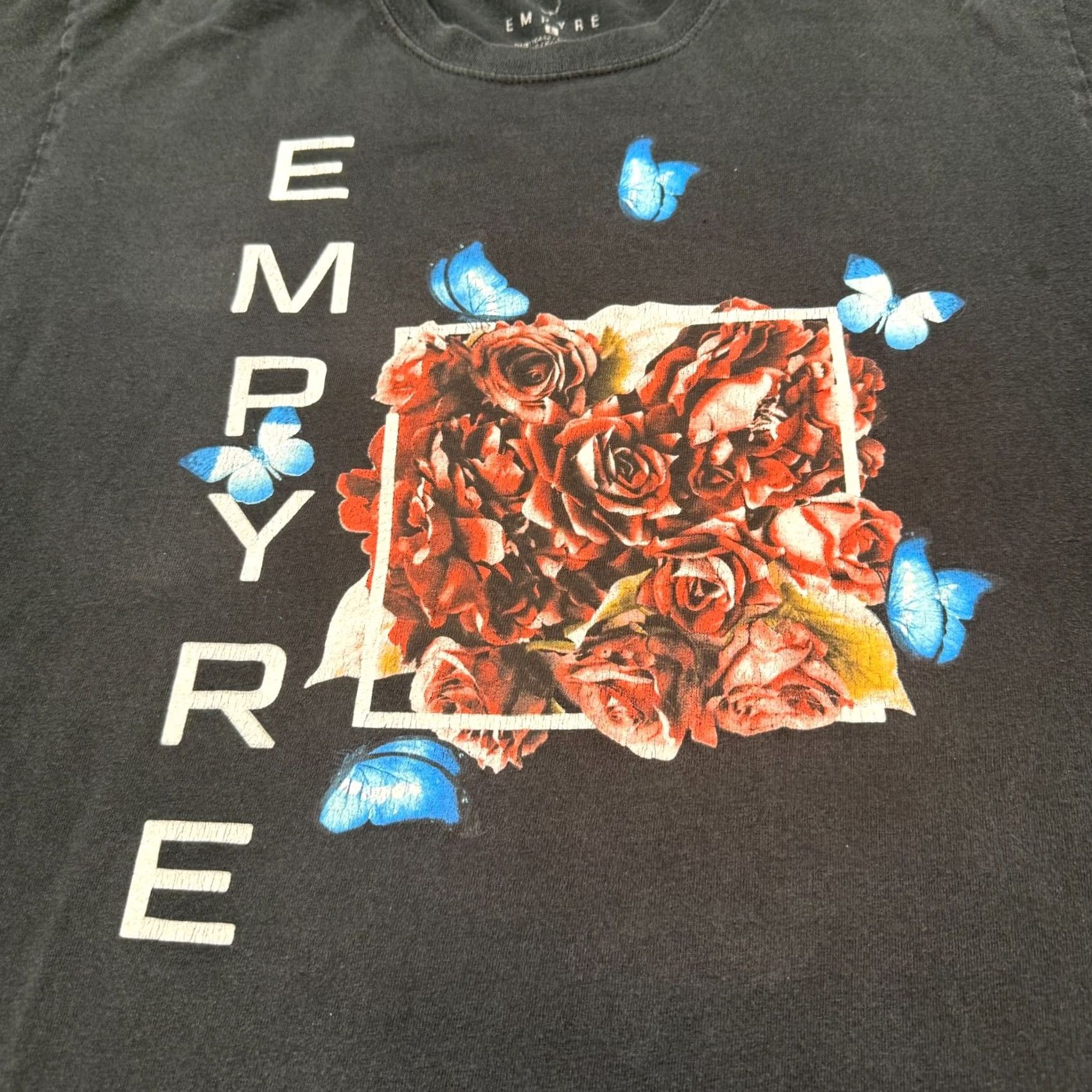 Empyre Empyre Men's Shirt M Black Short Sleeve Graphic Tee Skull Crew Neck Confetti Knit Cotton Regular Size M Color Black/Gray Size US M / EU 48-50 / 2 - 3 Thumbnail