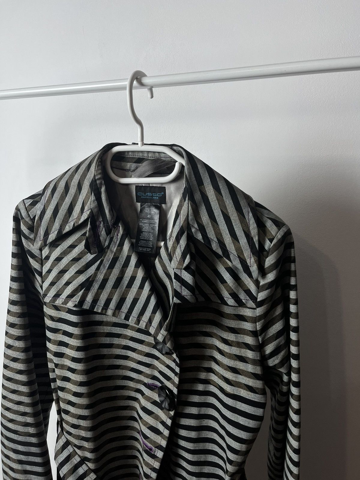 Custo Barcelona Custo Barcelona Stripped Trench Coat Jacket Size S / US 4 / IT 40 - 7 Thumbnail