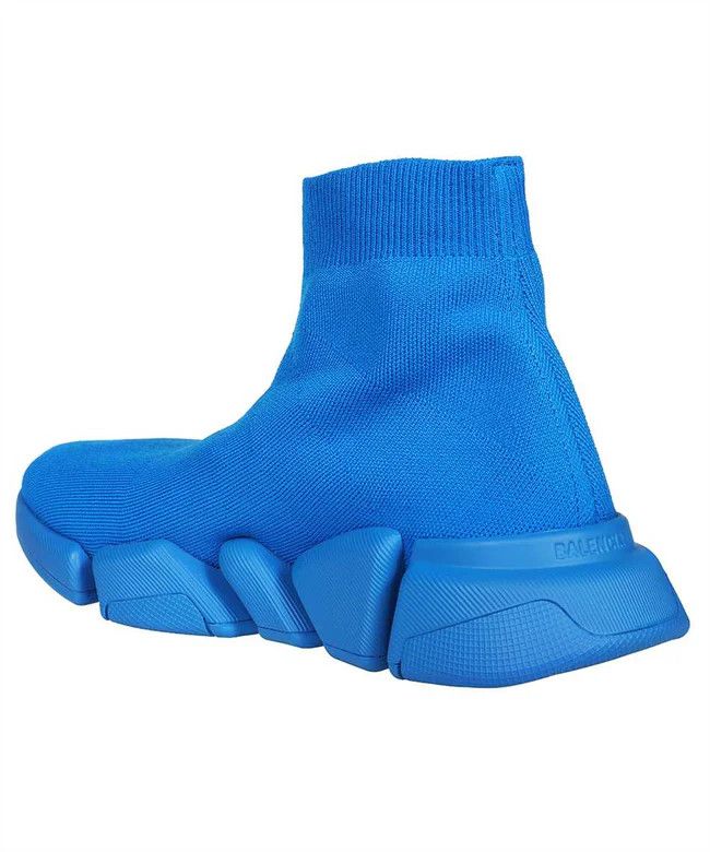 Balenciaga o1w1db10125 Speed 2.0 Monocolor Recycled Knit Sneakers Blue Size US 6 / EU 39 - 3 Thumbnail