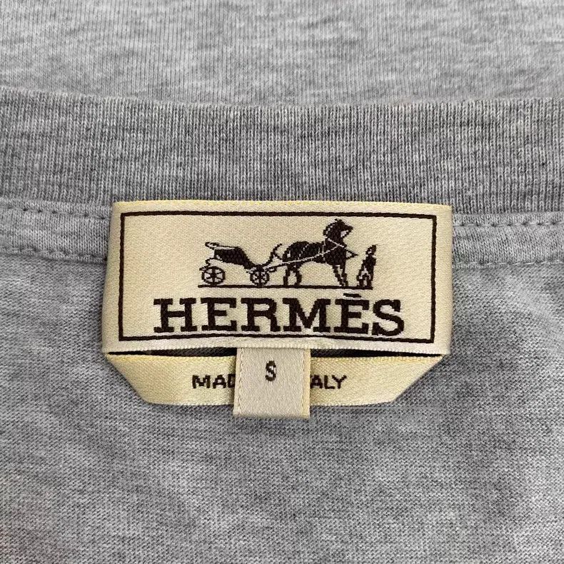 Hermes Hermes Gray Geometric Pattern Leather Patch Cotton Crewnec Size S / US 4 / IT 40 - 5 Thumbnail