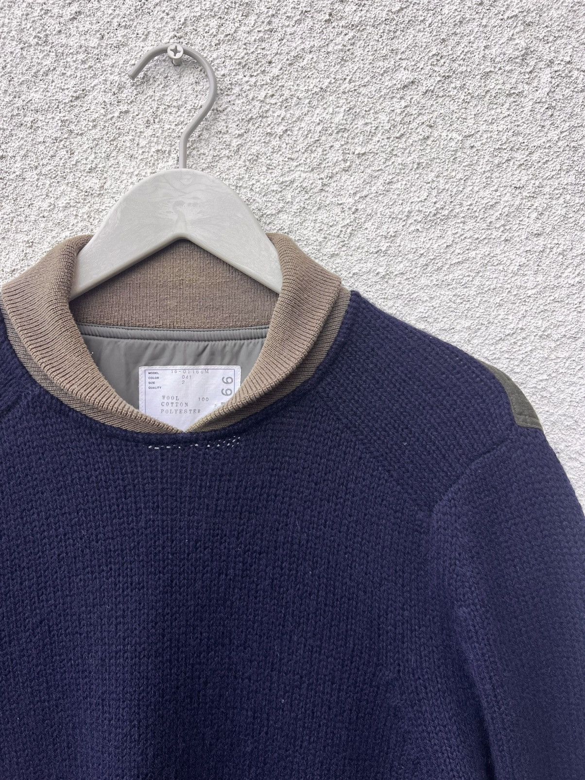 Sacai Sacai Wool Military Sweater Navy Olive Trim Size 2 Size US M / EU 48-50 / 2 - 3 Thumbnail