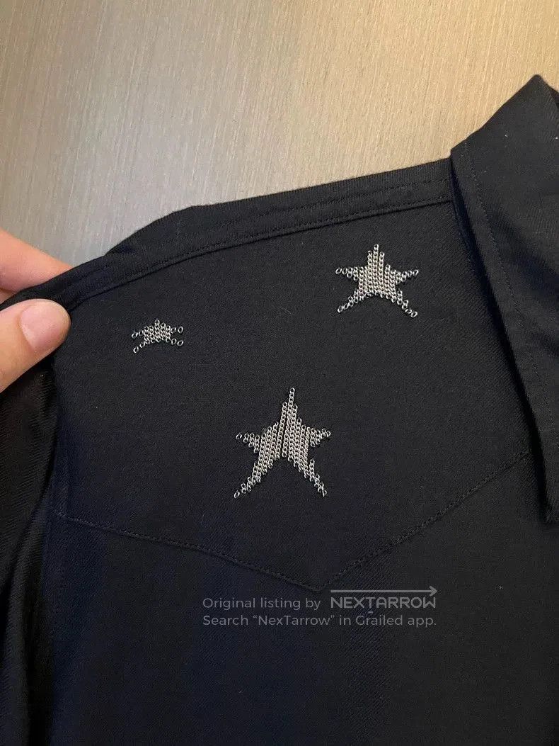 Saint Laurent Paris Saint Laurent Black Silk Star Button. Size US M / EU 48-50 / 2 - 4 Thumbnail