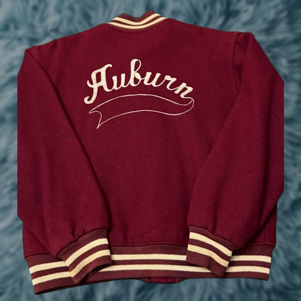 Vintage VINTAGE Auburn University VTG Chain Stitch Varsity Jacket Wool Size L Red Mens Size US L / EU 52-54 / 3 - 1 Thumbnail
