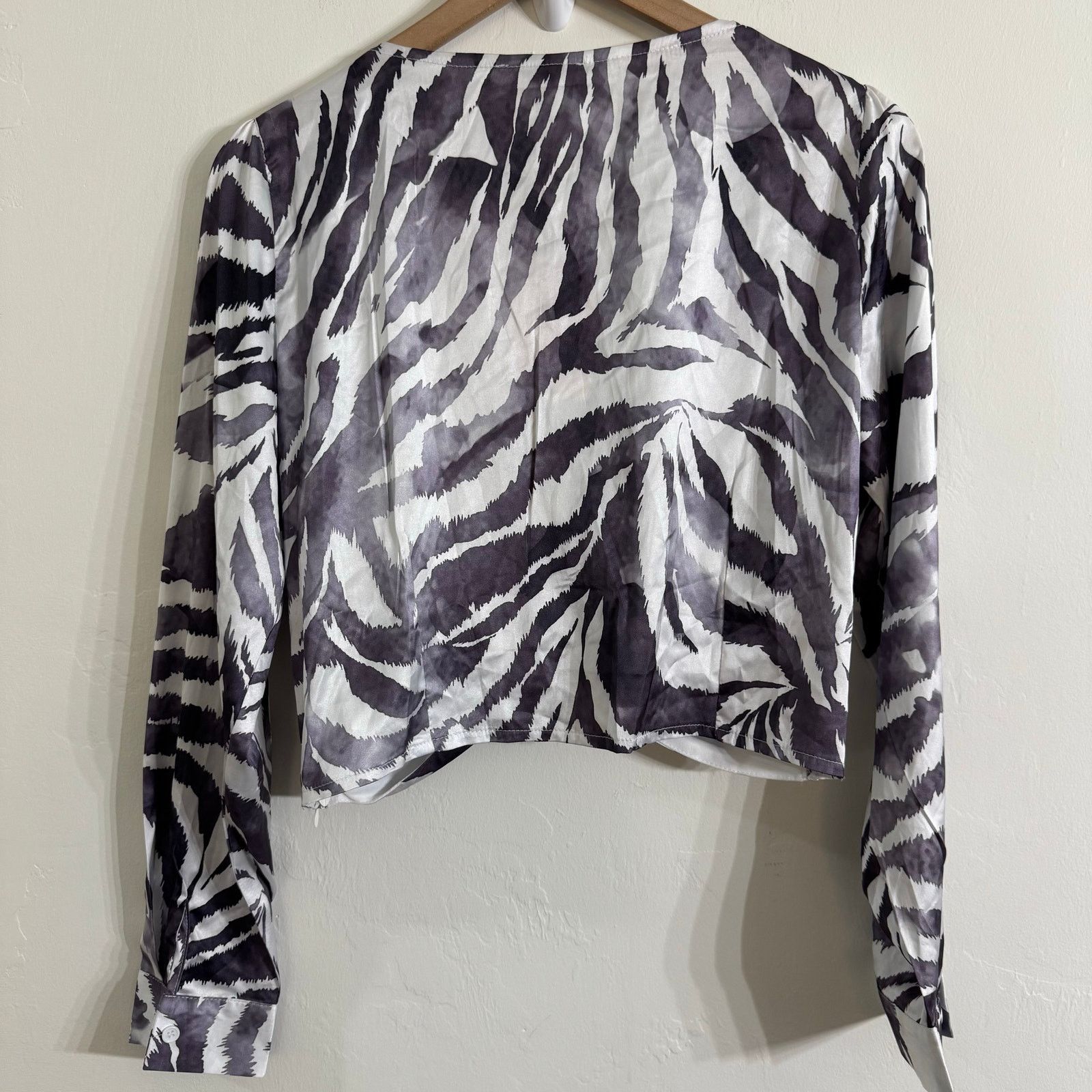 Other Misguided Tall Knot Front Zebra Print Crop Top Size 10 New Size L / US 10 / IT 46 - 7 Thumbnail