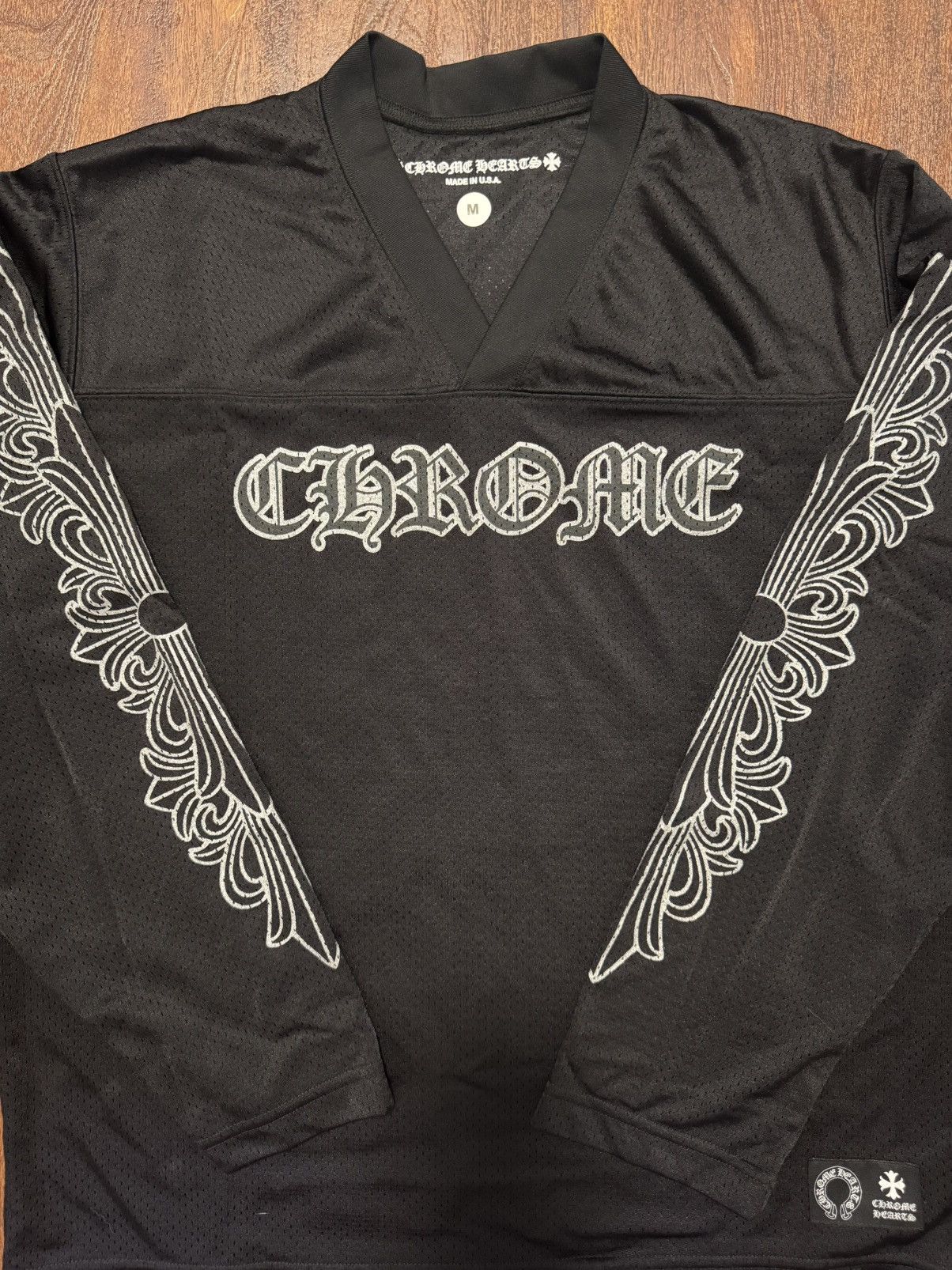 Brand New Chrome Hearts Black Jersey Long Sleeve Mesh