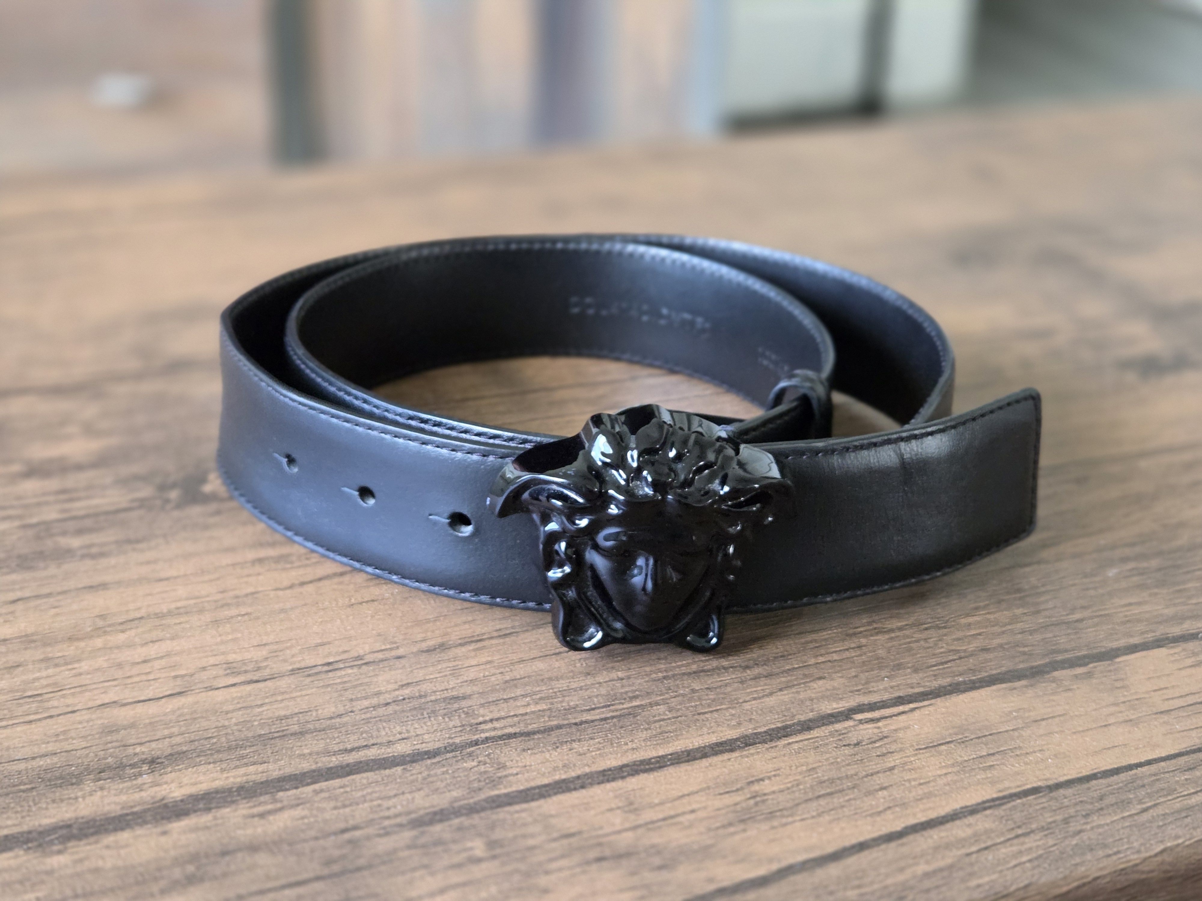 Versace Versace Medusa black leather belt Size 36 - 1 Thumbnail