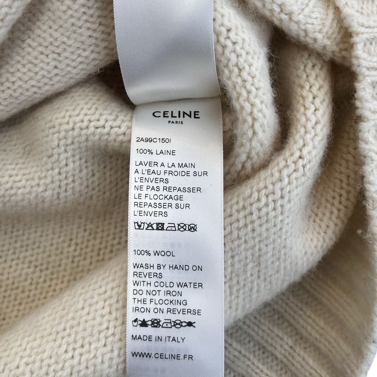 Celine CELINE 2020SS “There is no Irony Here” KNIT SWEATER WHITE Size US XS / EU 42 / 0 - 6 Thumbnail