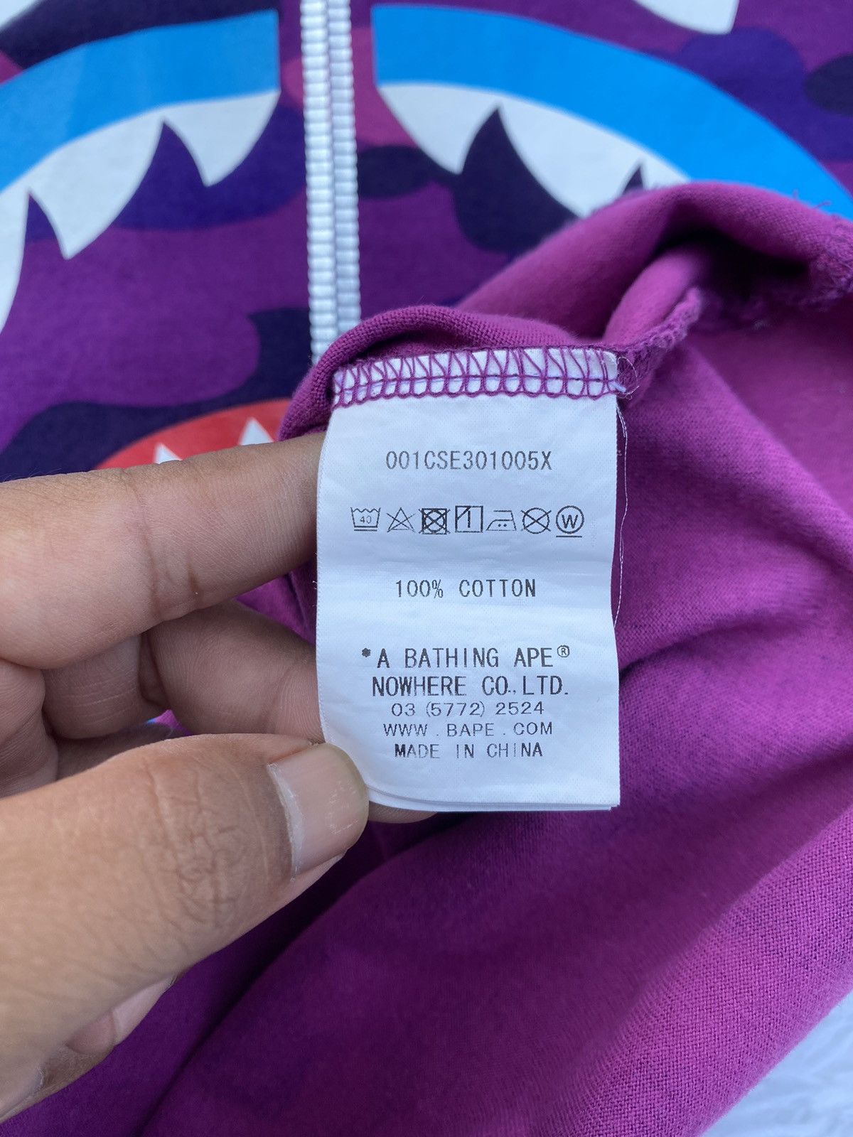 Bape Rare Bape Shark Camo Purple Tshirt Size US M / EU 48-50 / 2 - 8 Thumbnail