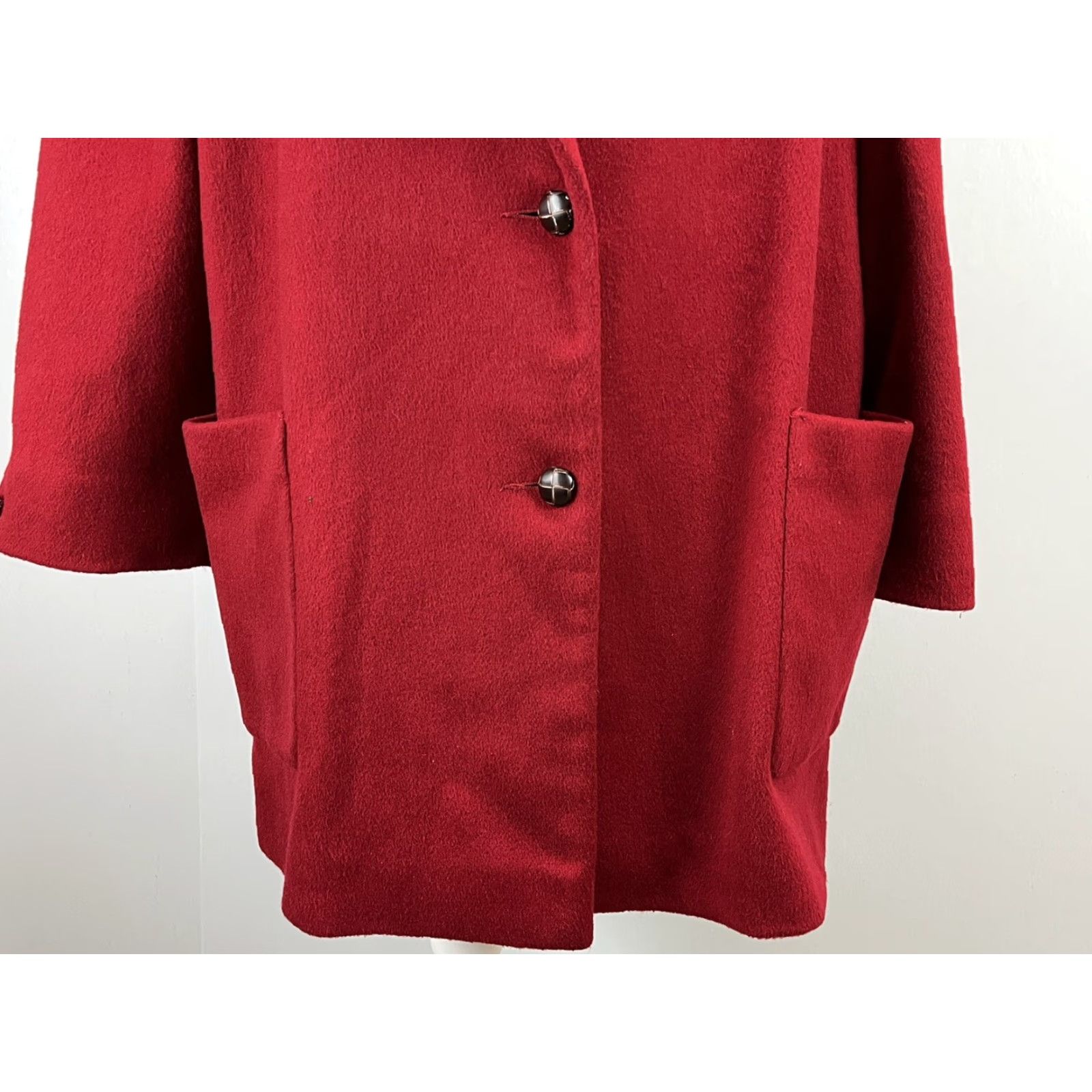 Talbots VINTAGE Talbots Wool Blend Coat Jacket Women 14 Red Oversized Pockets VGUC Mens/Womens Size XL / US 12-14 / IT 48-50 - 6 Thumbnail