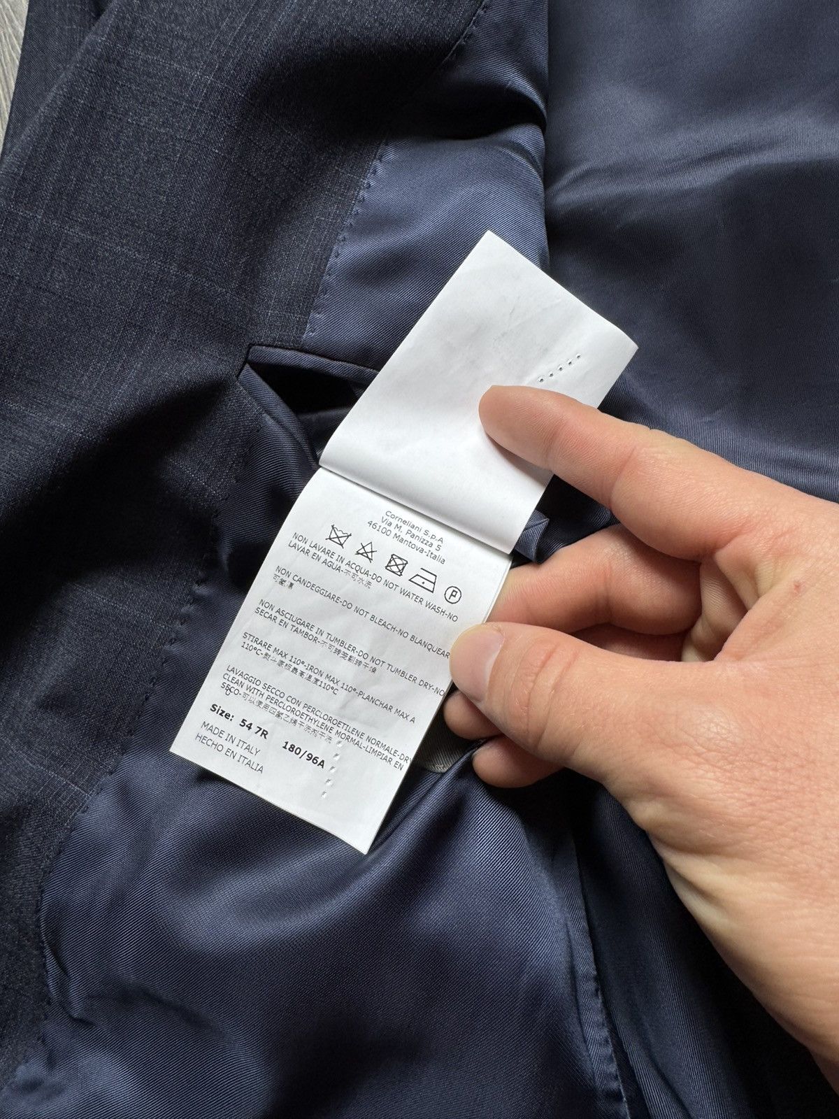 Corneliani Corneliani Dark Blue Wool Windowpane Two-Piece Suit 54R Size 54R - 8 Thumbnail