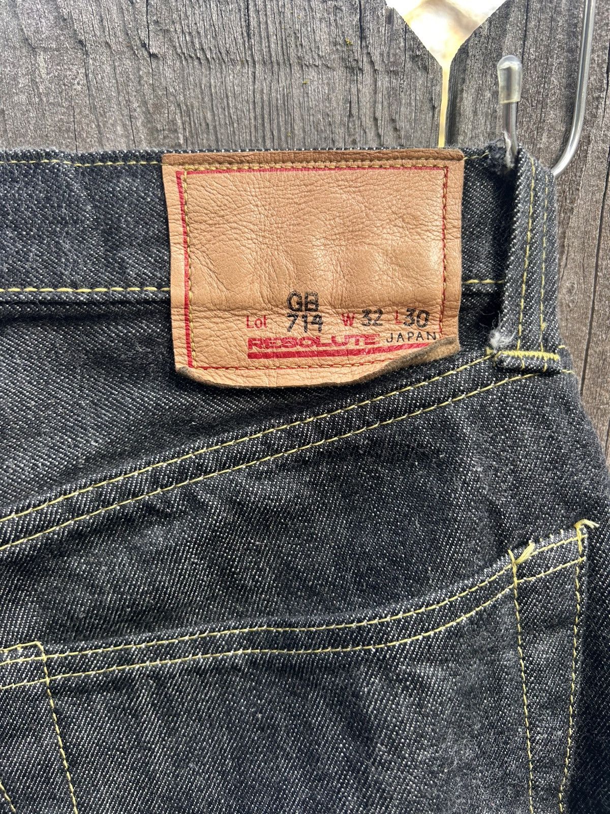 RESOLUTE Resolute GB714 WWll Straight Jeans Ghost Black 15th Ann (31) Size US 31 - 3 Thumbnail