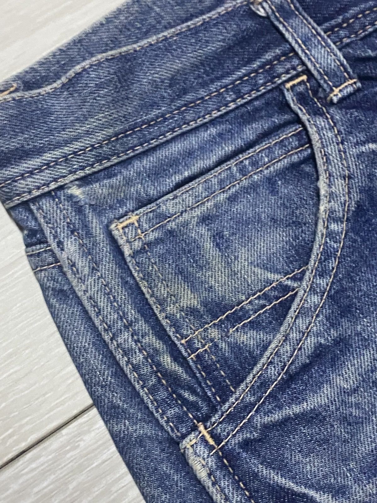 Japanese Brand Vintage Domingo Blue Wash Distressed Jeans Size US 30 / EU 46 - 9 Thumbnail