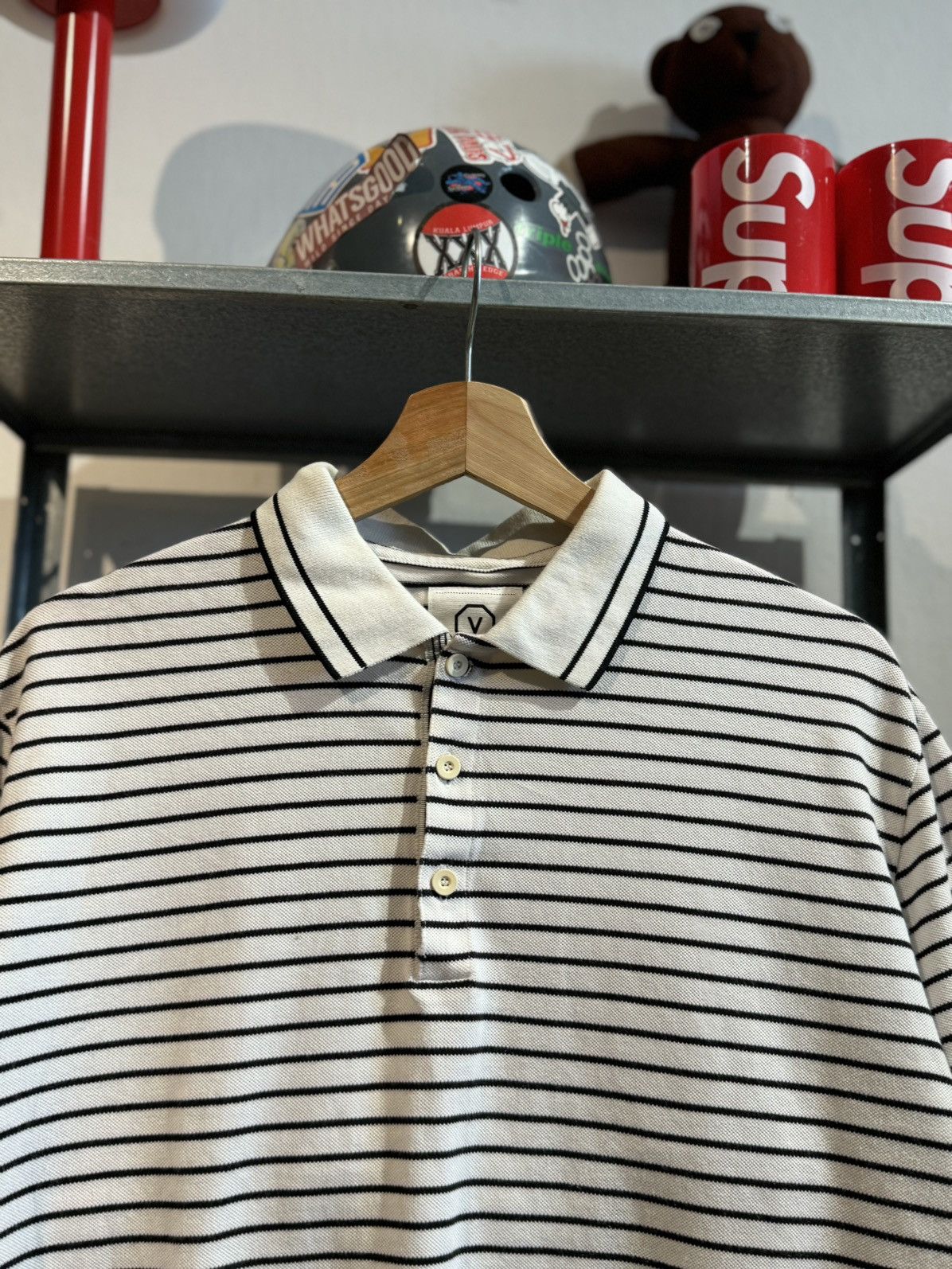 Visvim Visvim Japan Black White Stripe Polo Shirt Size US L / EU 52-54 / 3 - 2 Thumbnail