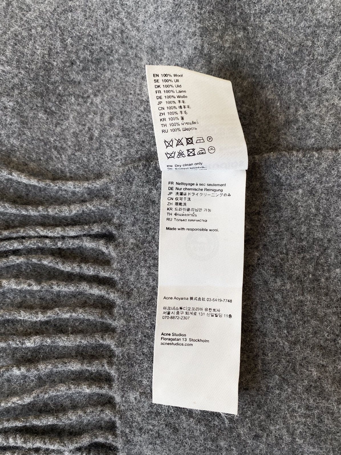 Acne Studios Acne Studios Wool Fringed Grey Scarf Size ONE SIZE - 8 Thumbnail