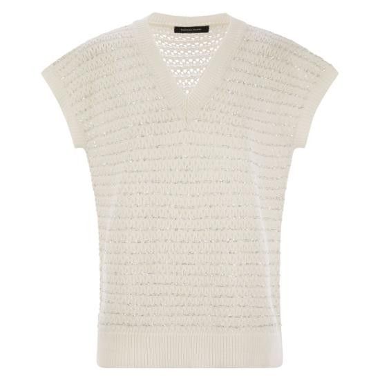 Fabiana Filippi FABIANA FILIPPI Women Sweater MAD275F572 WHITE Size M / US 6-8 / IT 42-44 - 1 Thumbnail