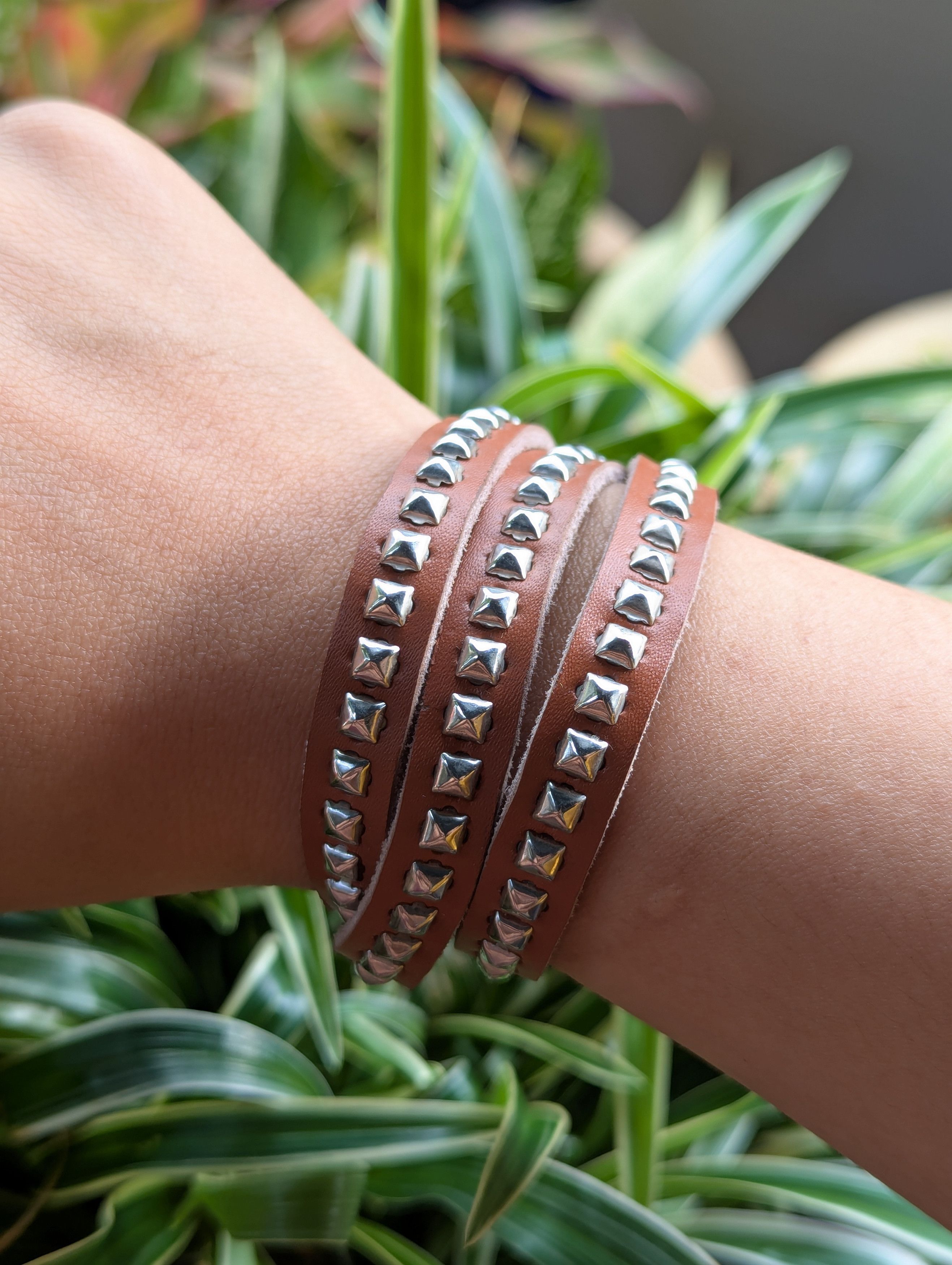 Seditionaries Studded PU Leather 3 Wraps Bracelet Size ONE SIZE - 1 Thumbnail