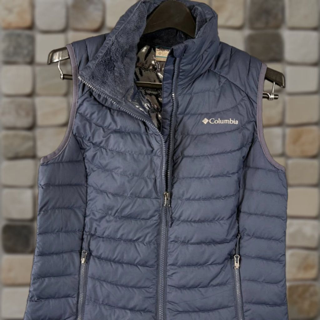 Vintage Columbia Powder Lite II Vest Womens S Navy Blue Full Zip Omni-Heat Lined Size S / US 4 / IT 40 - 1 Thumbnail