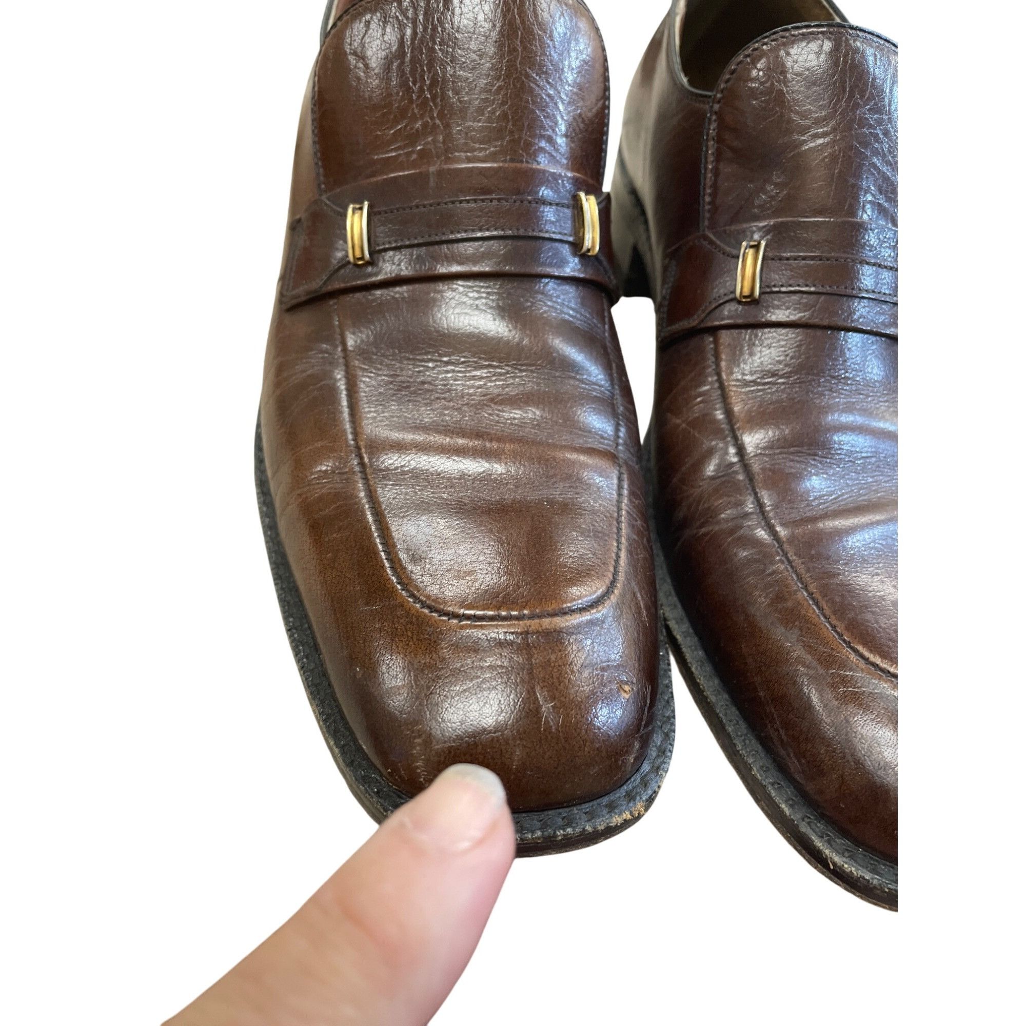 Freeman Freeman Free Flex Mens Brown Leather Slip-On Loafers Shoes S Size US 10.5 / EU 43-44 - 7 Thumbnail