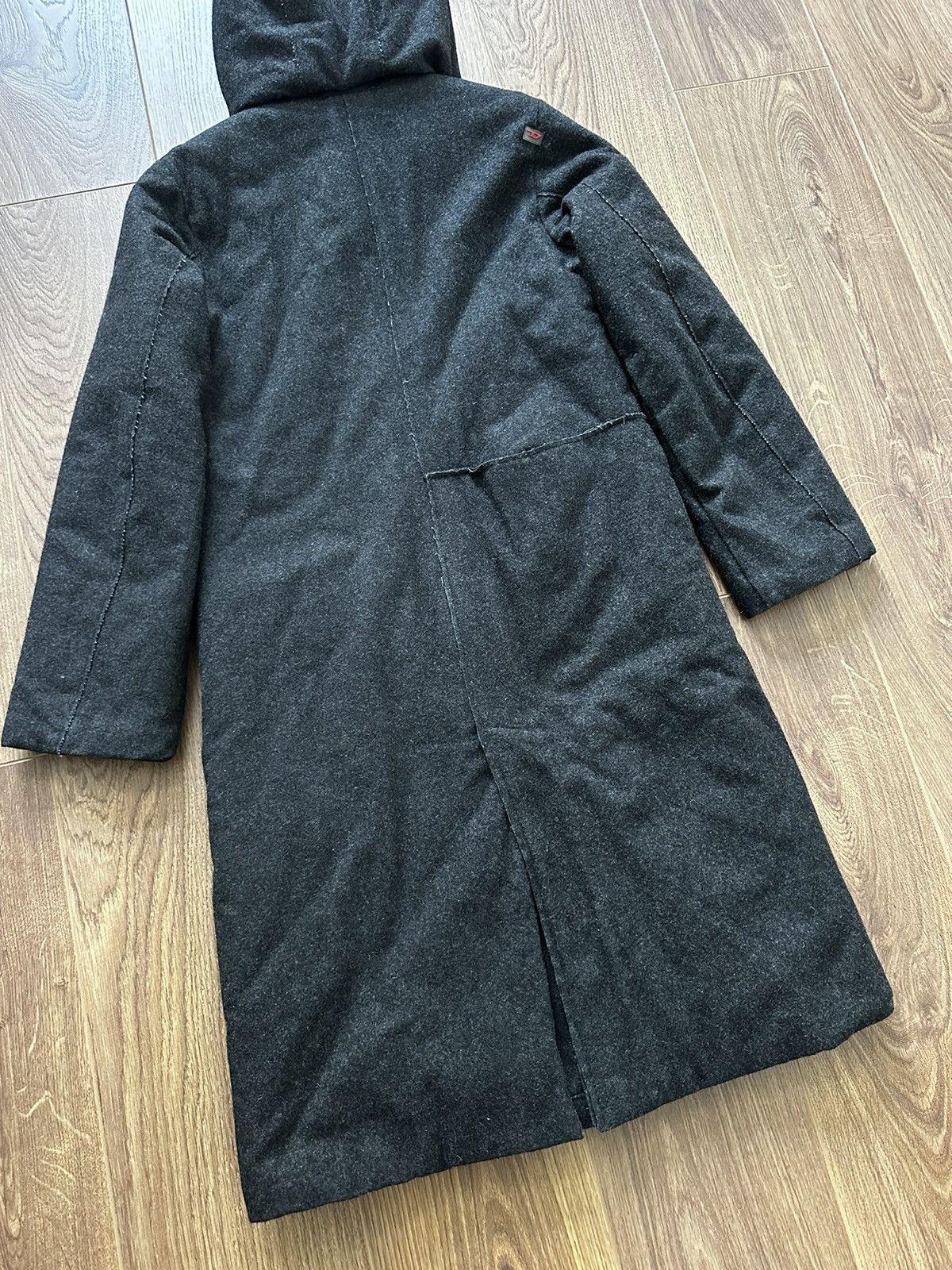 Diesel × Vintage Diesel Vintage Disstressed Patch Pocket Wool Hooded Jacket Size L / US 10 / IT 46 - 17 Thumbnail