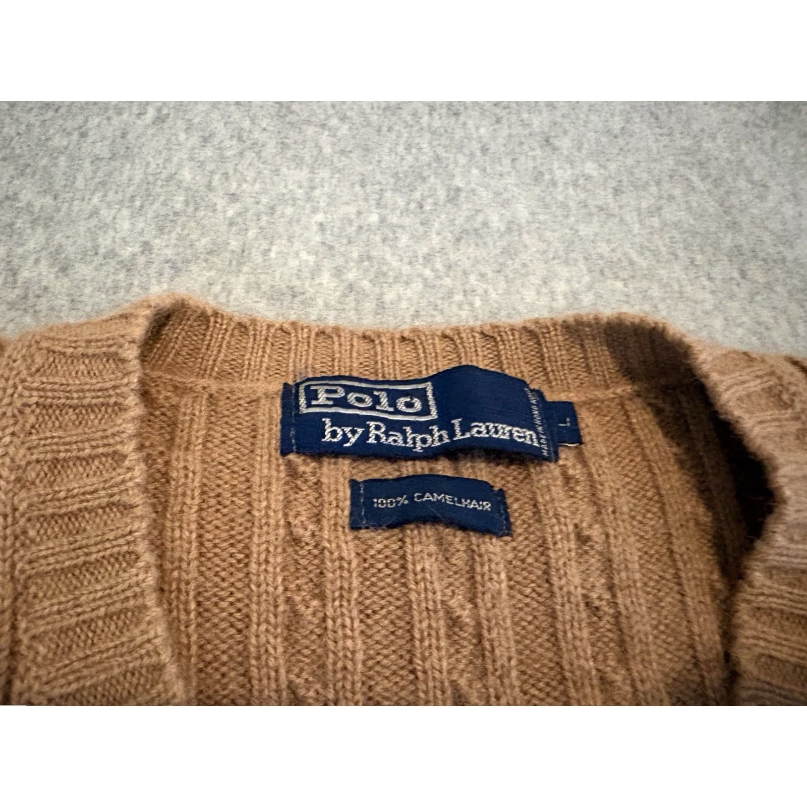 Polo Ralph Lauren VINTAGE Polo Ralph Lauren Camel Hair Sweater Vest Mens Large L Brown V-Neck Preppy Style Size US L / EU 52-54 / 3 - 2 Thumbnail